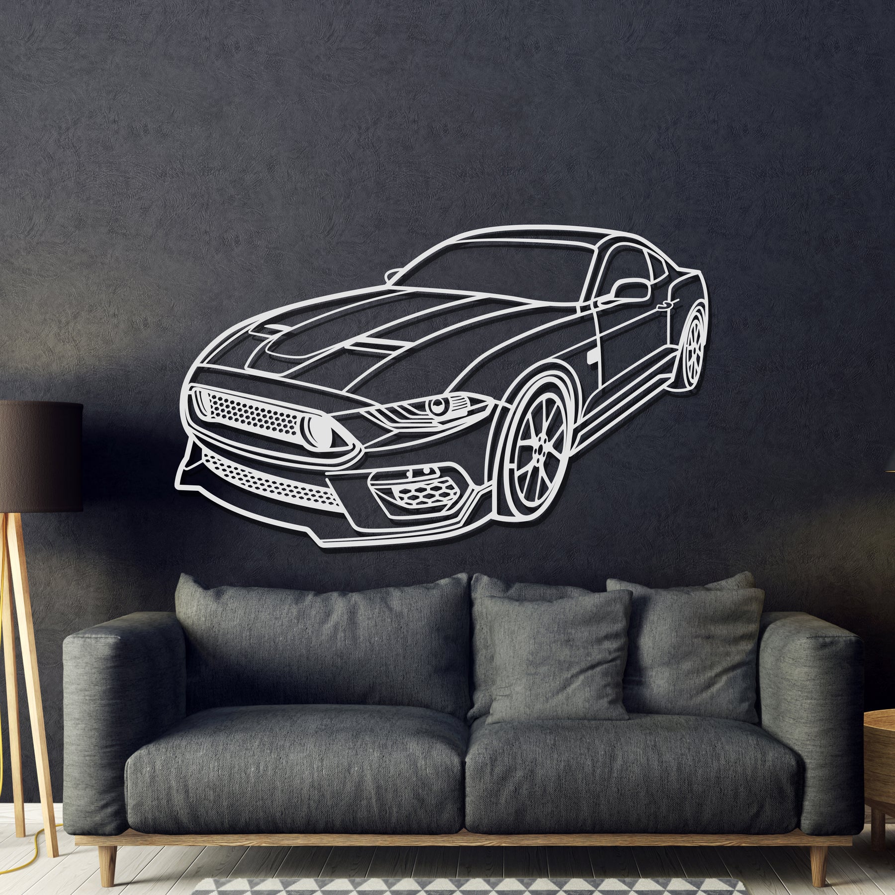 2013 Mustang Mach 1 Perspective Metal Car Wall Art - MT1159