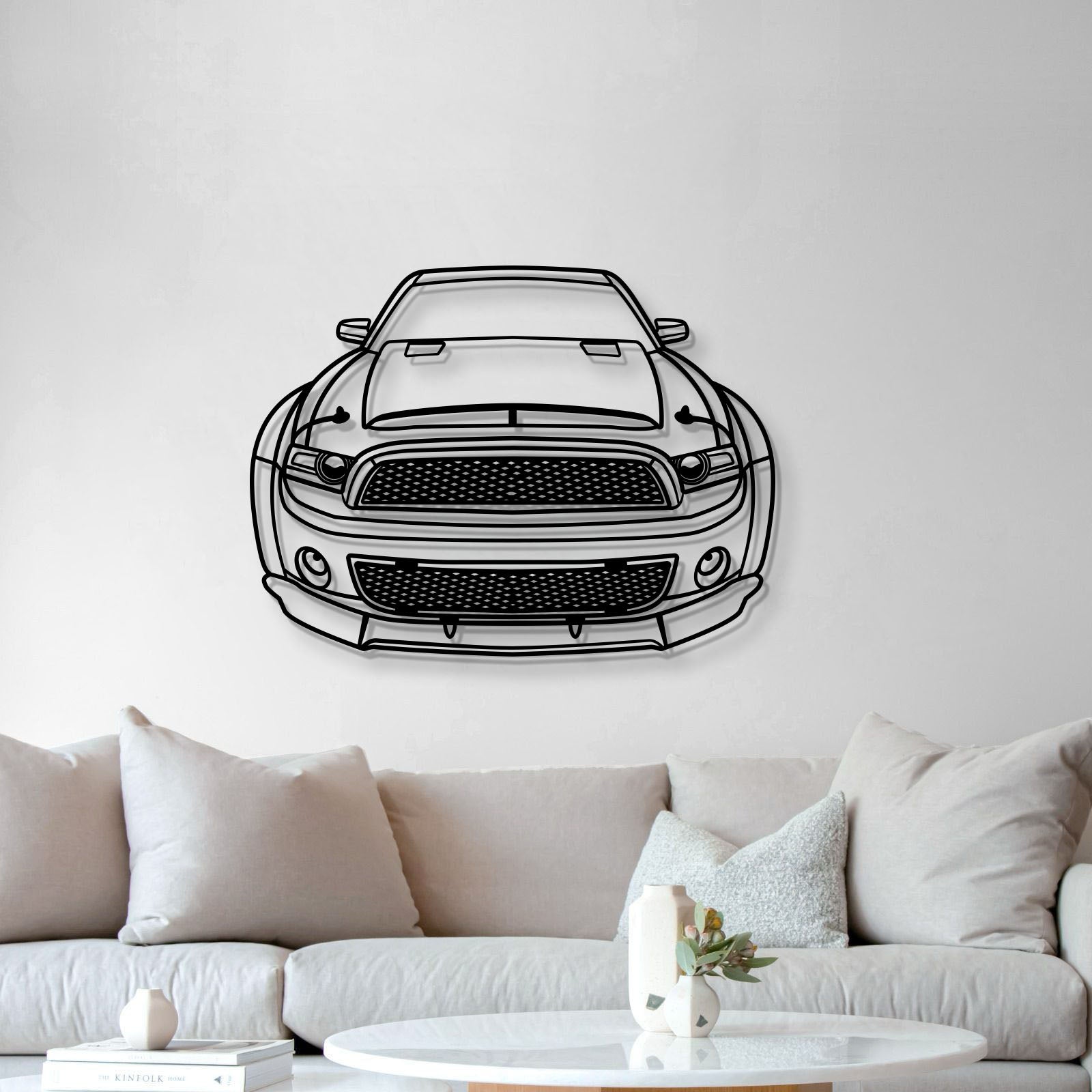 2013 Mustang Shelby Super Snake Front View Metal Car Wall Art - MT1347