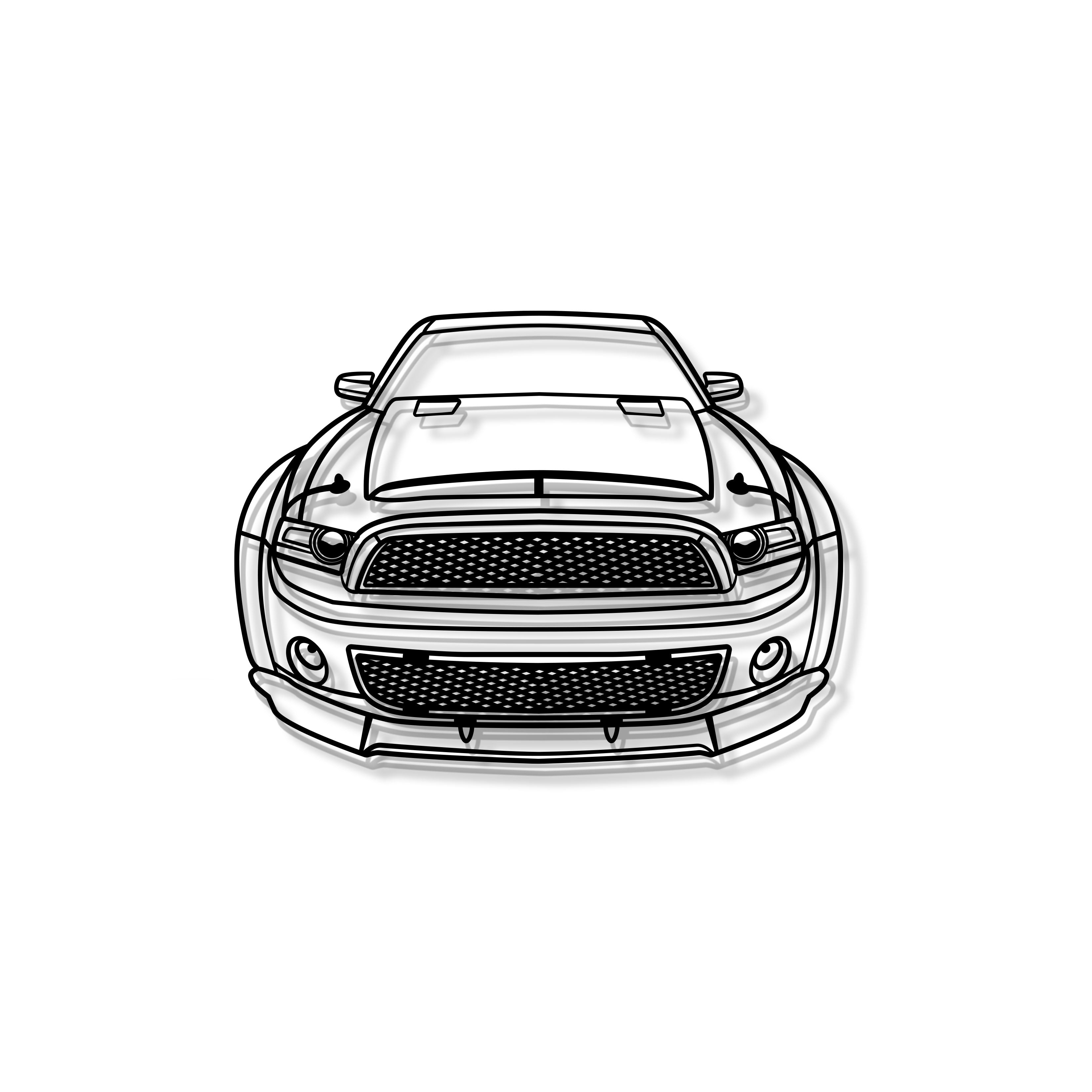 2013 Mustang Shelby Super Snake Front View Metal Car Wall Art - MT1347