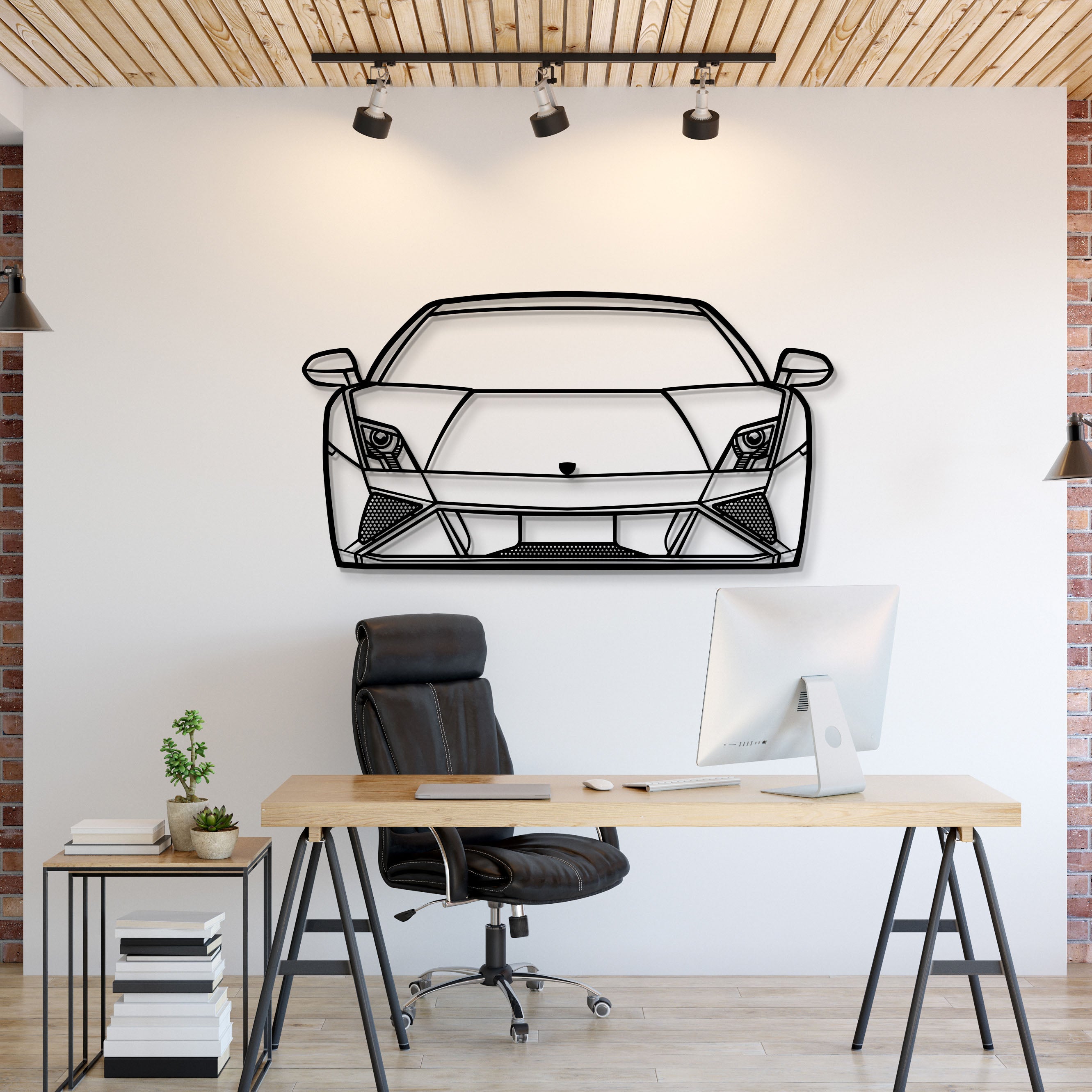 2013 Gallardo Front View Metal Car Wall Art - MT1357