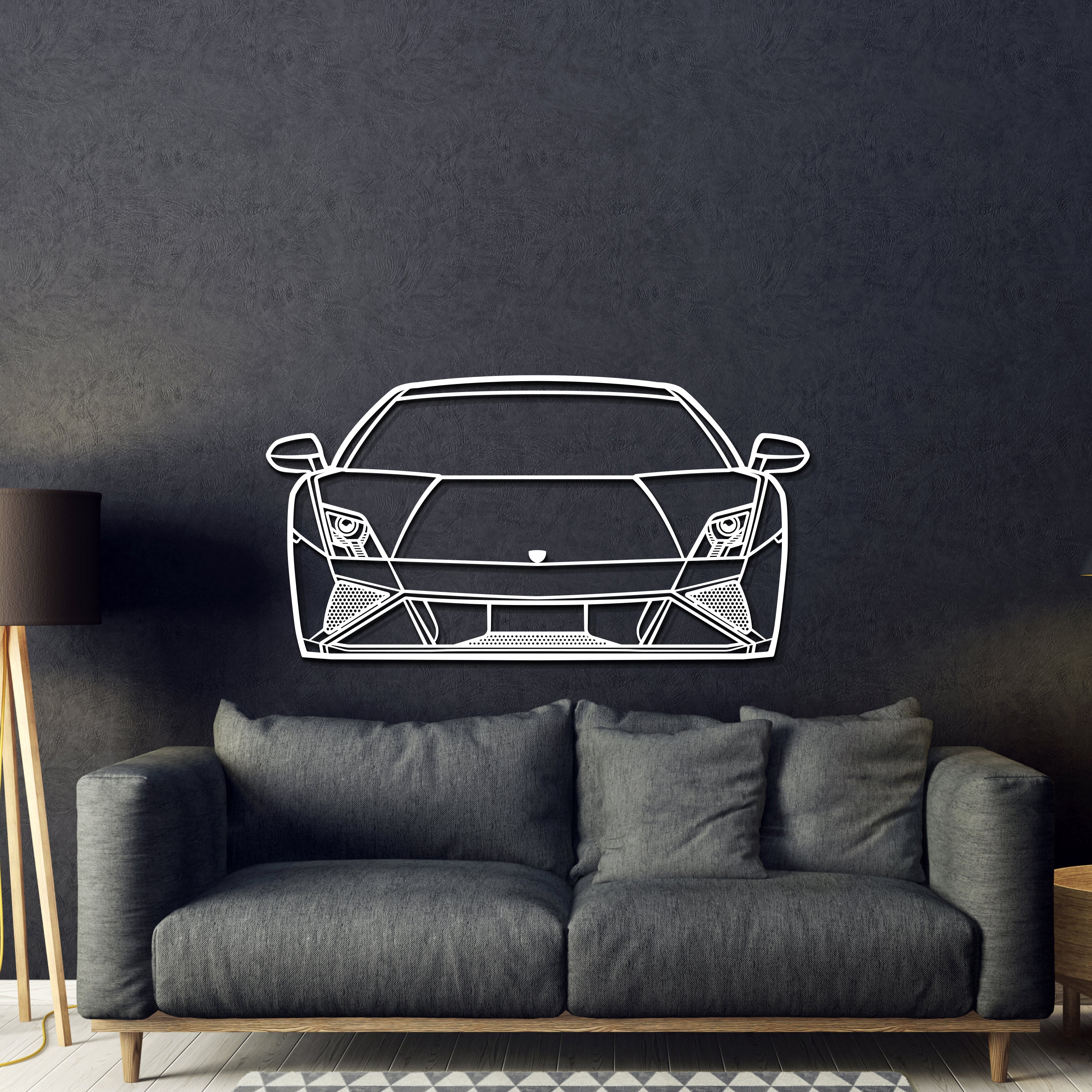 2013 Gallardo Front View Metal Car Wall Art - MT1357