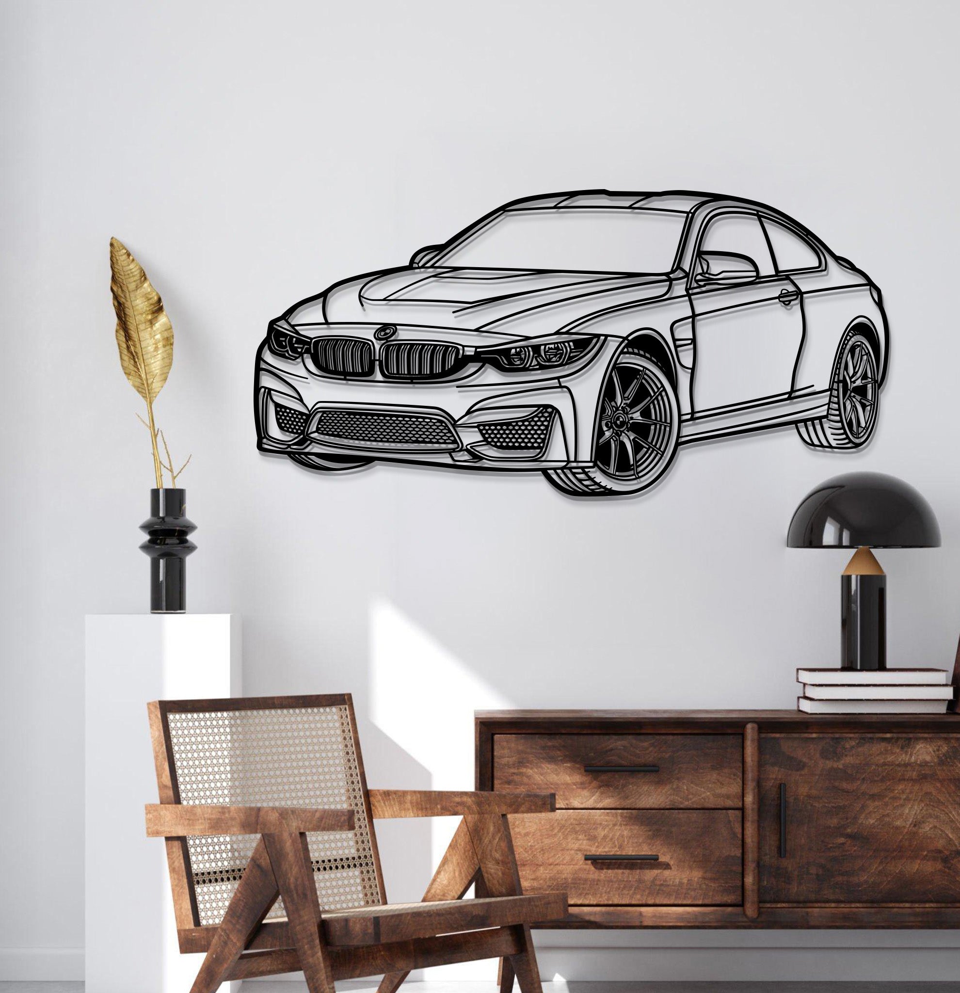 2014 F82 M4 Perspective Metal Car Wall Art - MT1143