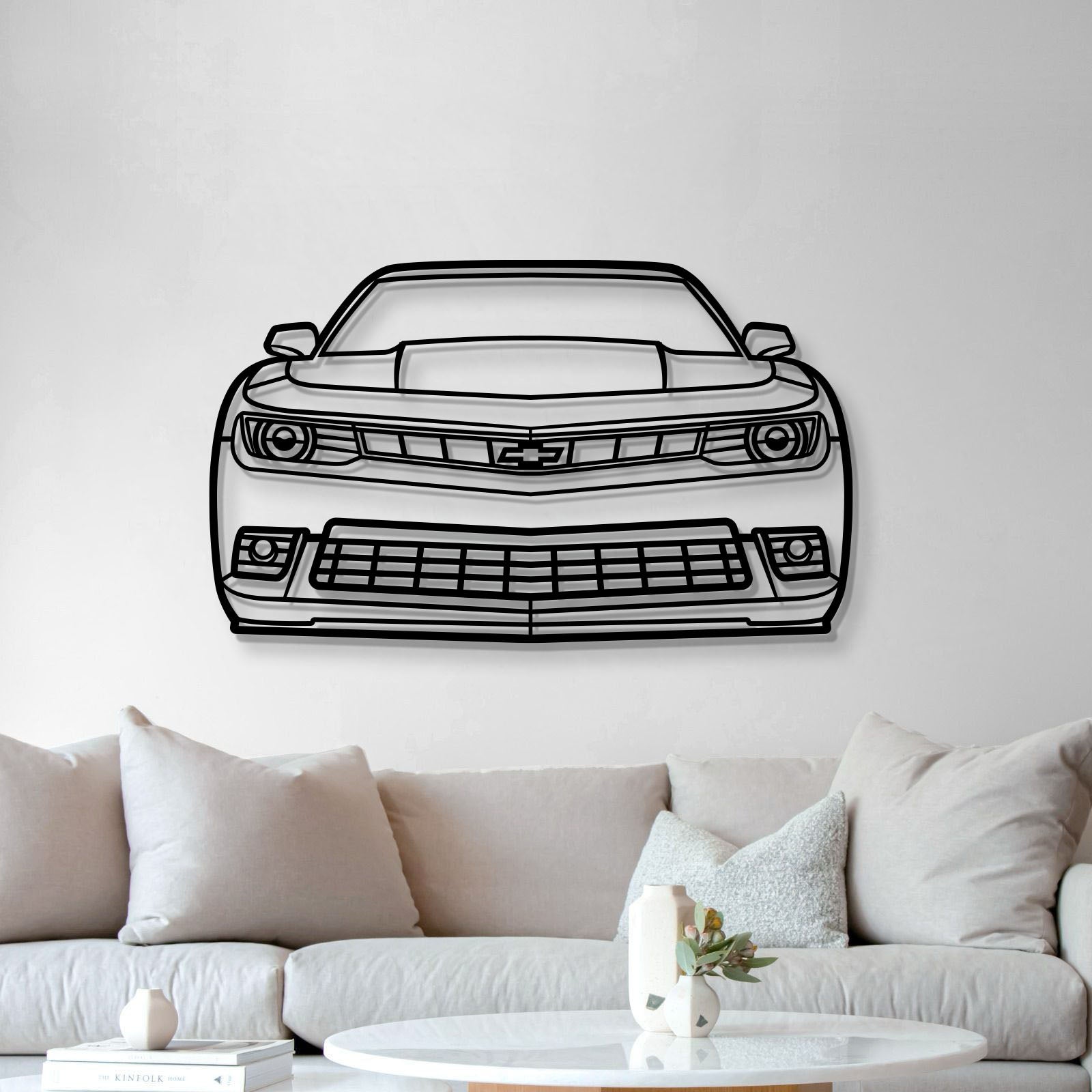 2014 Camaro Front View Metal Car Wall Art - MT1334