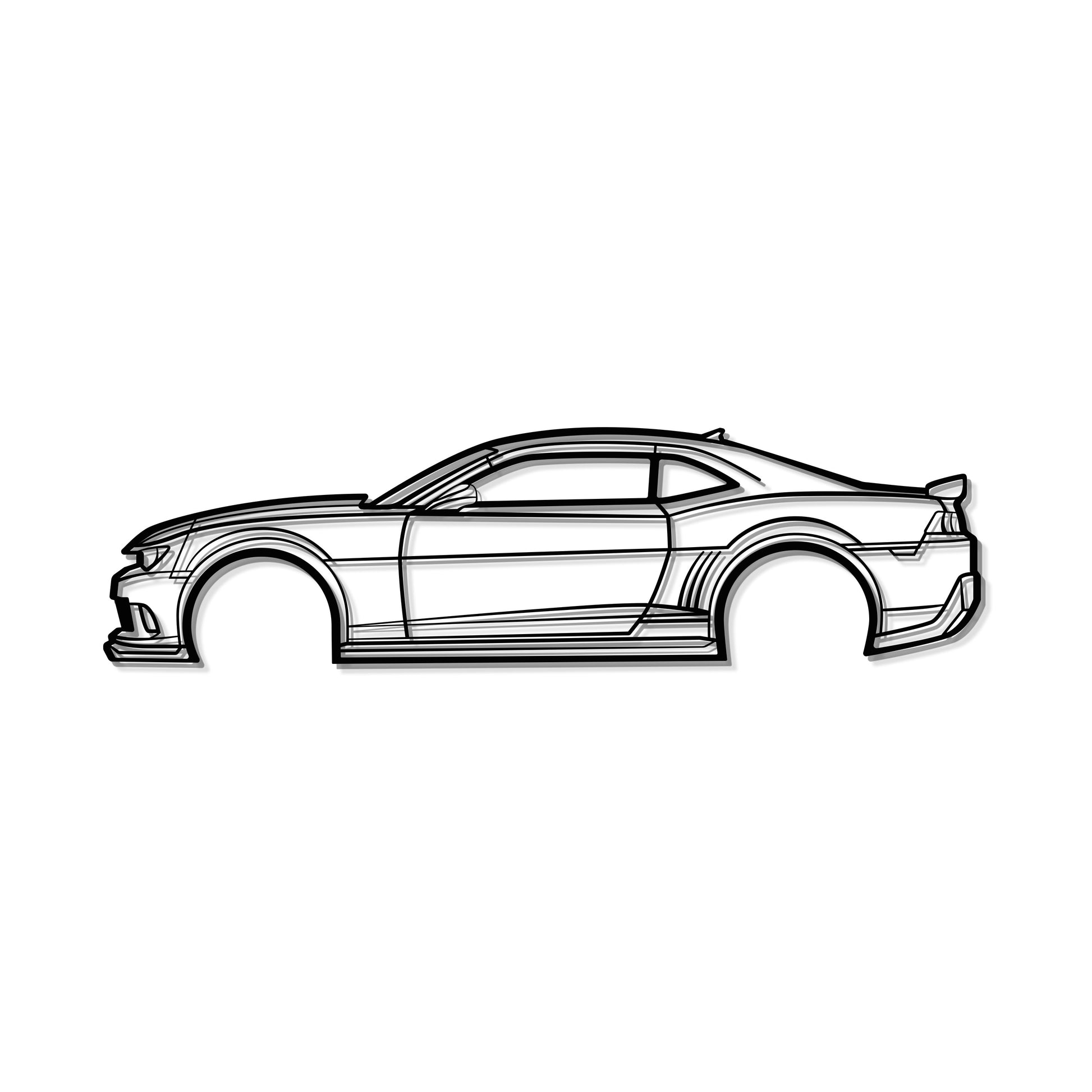 Industrial Style 2014 Chevrolet Camaro Z28 Metal Wall Decor Minimalist Silhouette