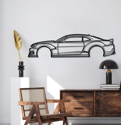 2014 Chevrolet Camaro Z28 Widebody Performance Coupe Silhouette Wall Decor Powder Coated Matte Steel