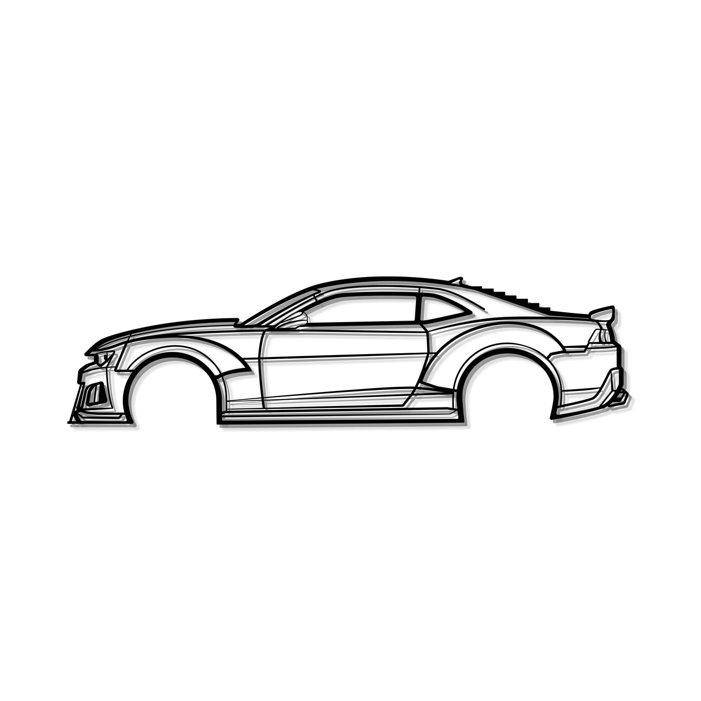Industrial Style 2014 Chevrolet Camaro Z28 Widebody Metal Wall Decor Minimalist Silhouette