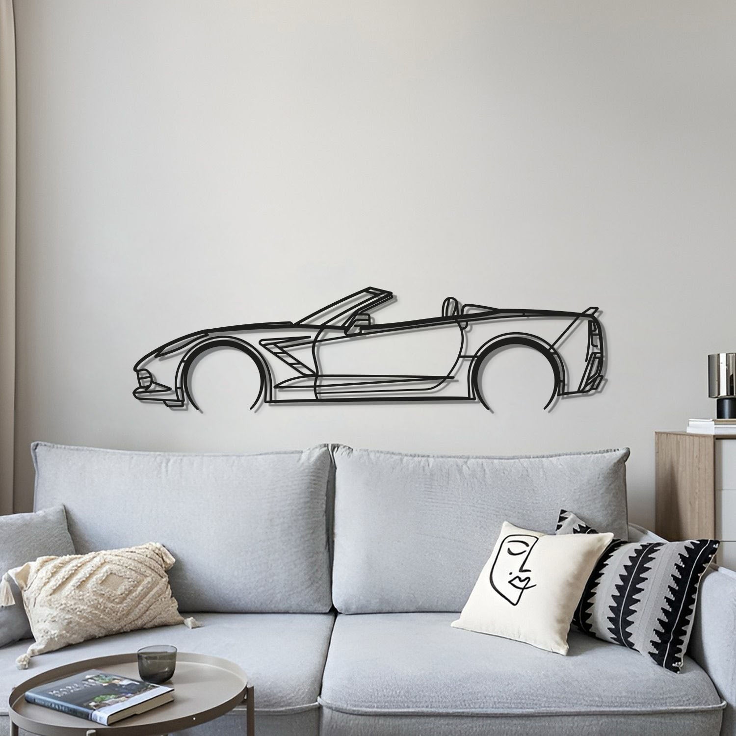 2014 Corvette C7 Cabrio Metal Car Wall Art - MT0500