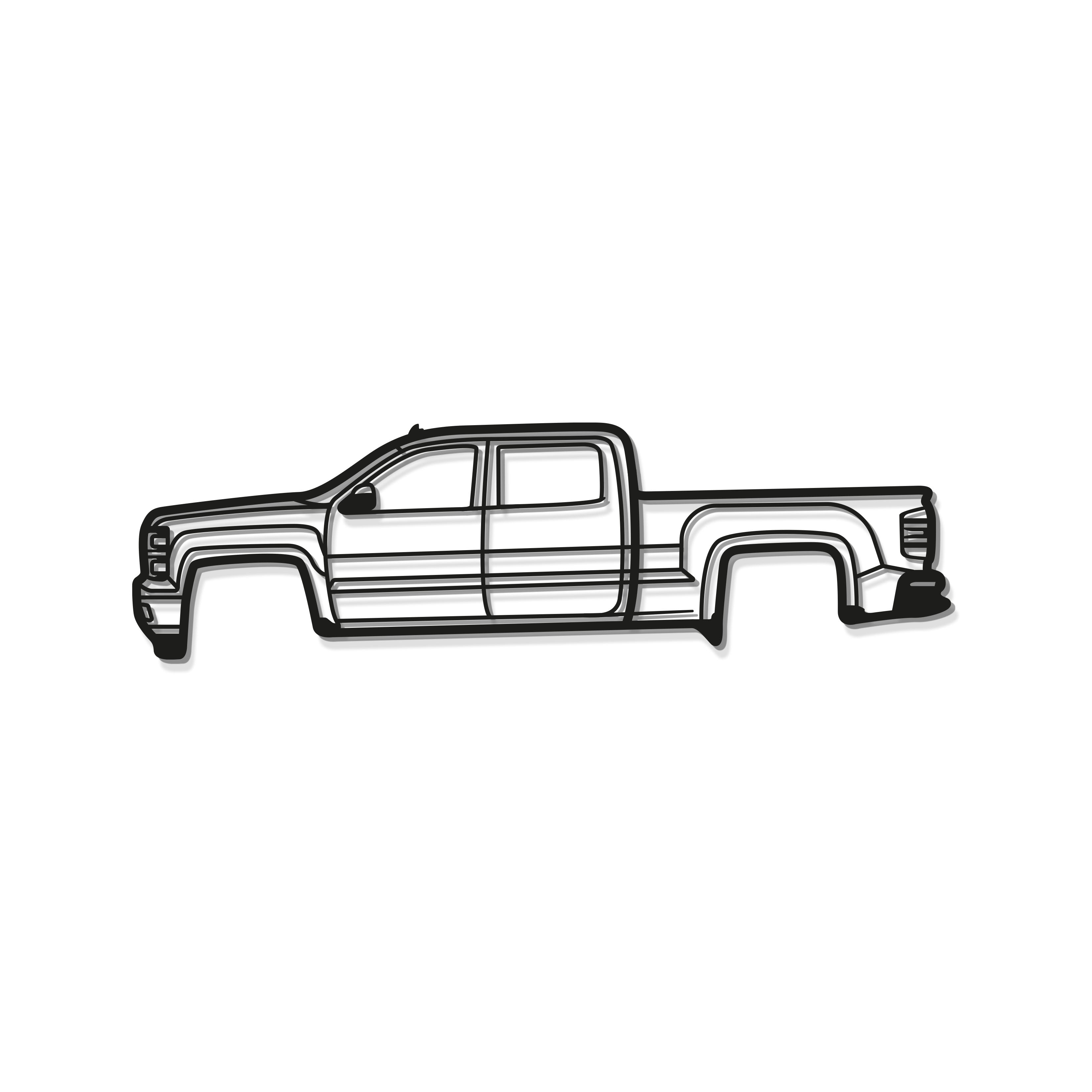 2014 Silverado 1500 3rd Gen Metal Car Wall Art - MT0512