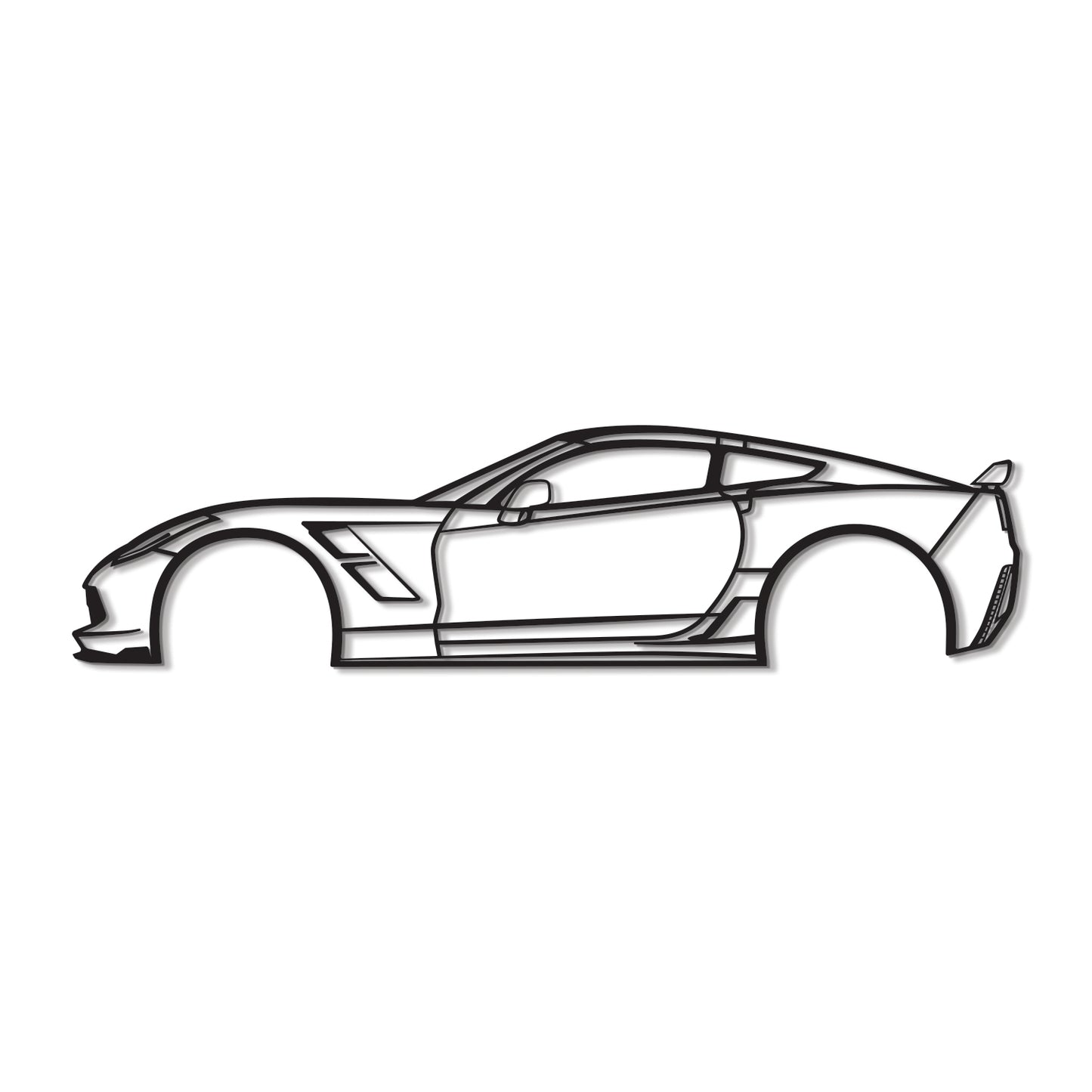 Industrial Style 2015 Chevrolet Corvette Z51 Metal Wall Decor Minimalist Silhouette
