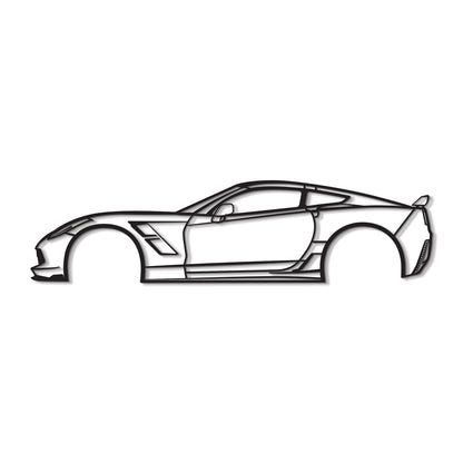 Industrial Style 2015 Chevrolet Corvette Z51 Metal Wall Decor Minimalist Silhouette