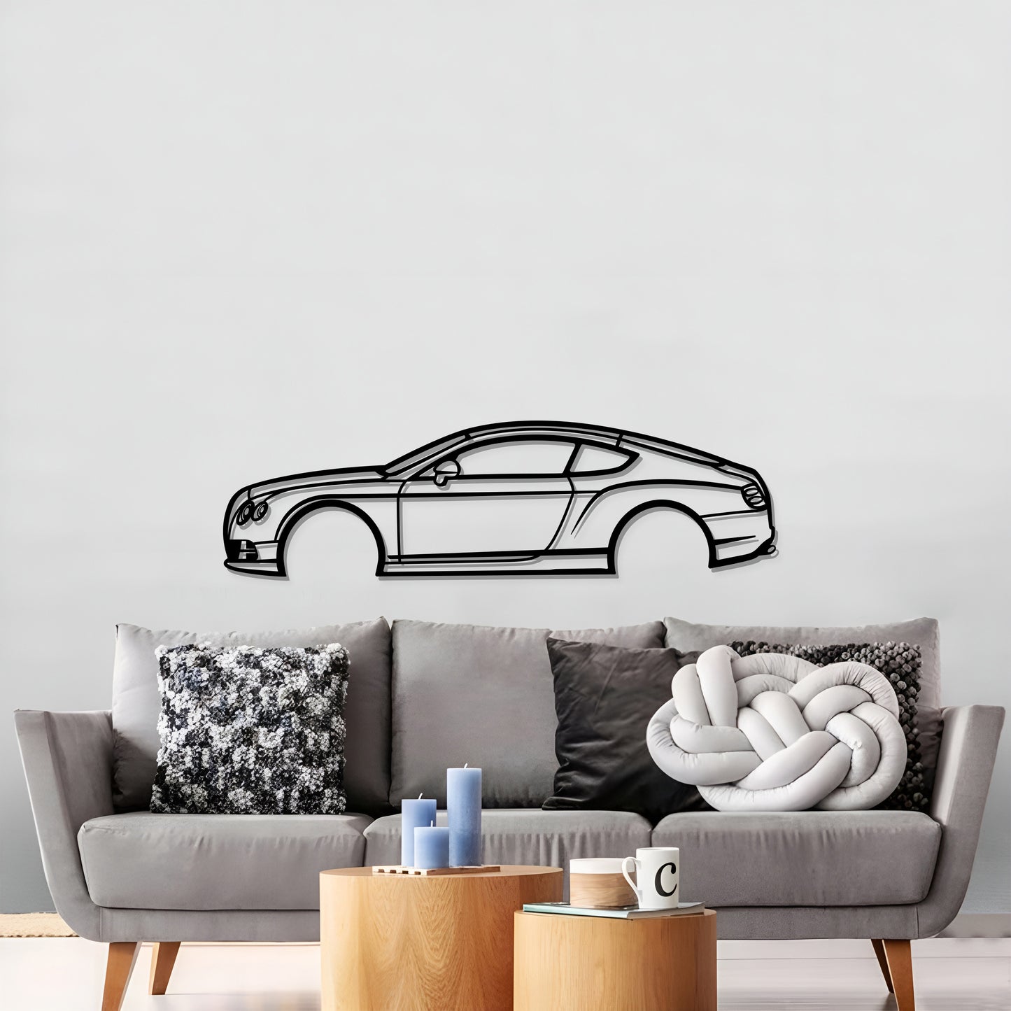 Bentley Continental floating metal sculpture brings sophisticated design flair to an office space