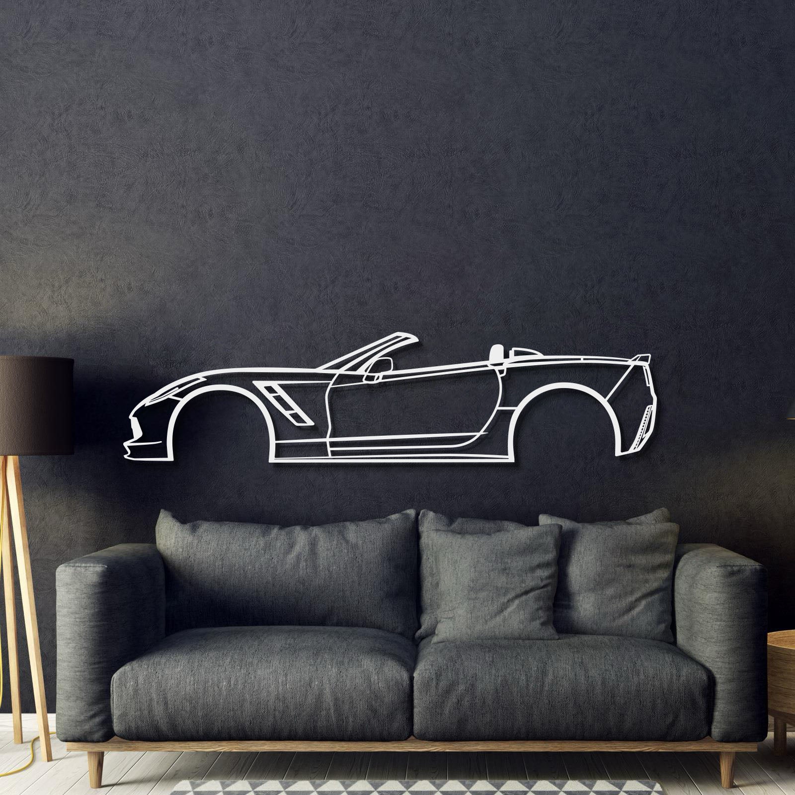 2015 Corvette Z51 Convertible Metal Car Wall Art - MT0525