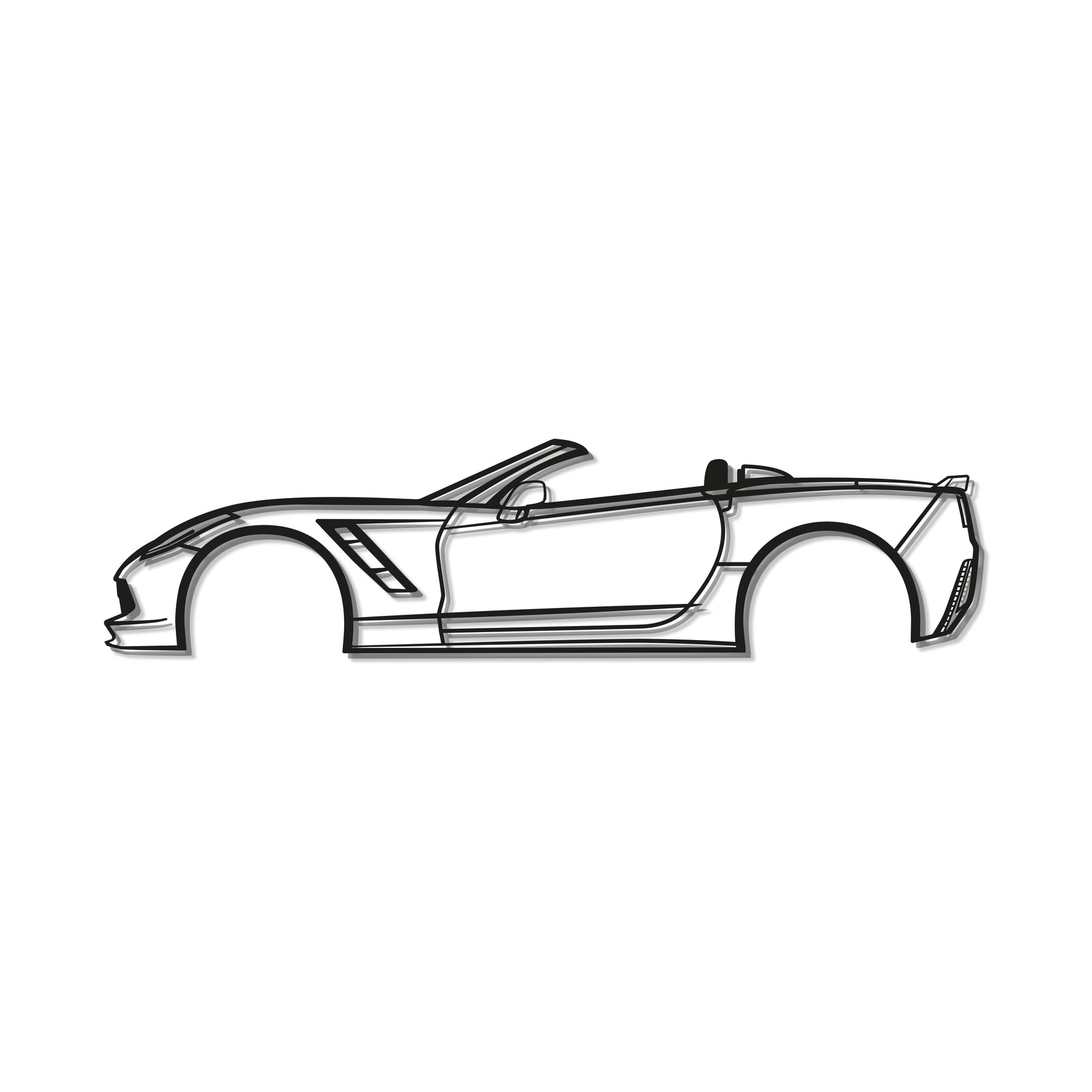 2015 Corvette Z51 Convertible Metal Car Wall Art - MT0525