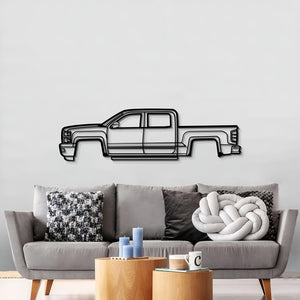 2015 Chevrolet Silverado 1500 Pickup Silhouette Wall Decor Powder Coated Matte Steel
