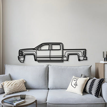 Modern 2015 Chevrolet Silverado 1500 Wall Hanging In Textured Black Steel