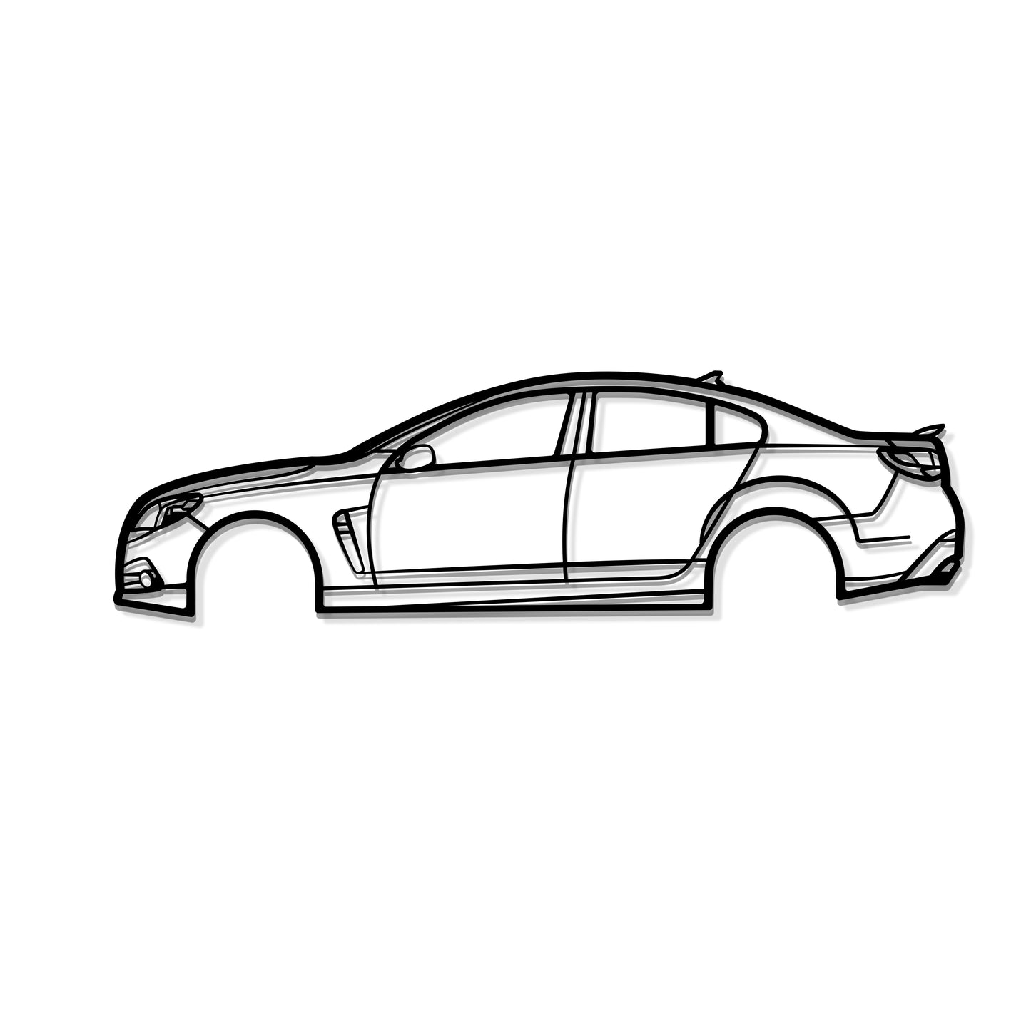 Industrial Style 2015 Chevrolet SS Metal Wall Decor Minimalist Silhouette