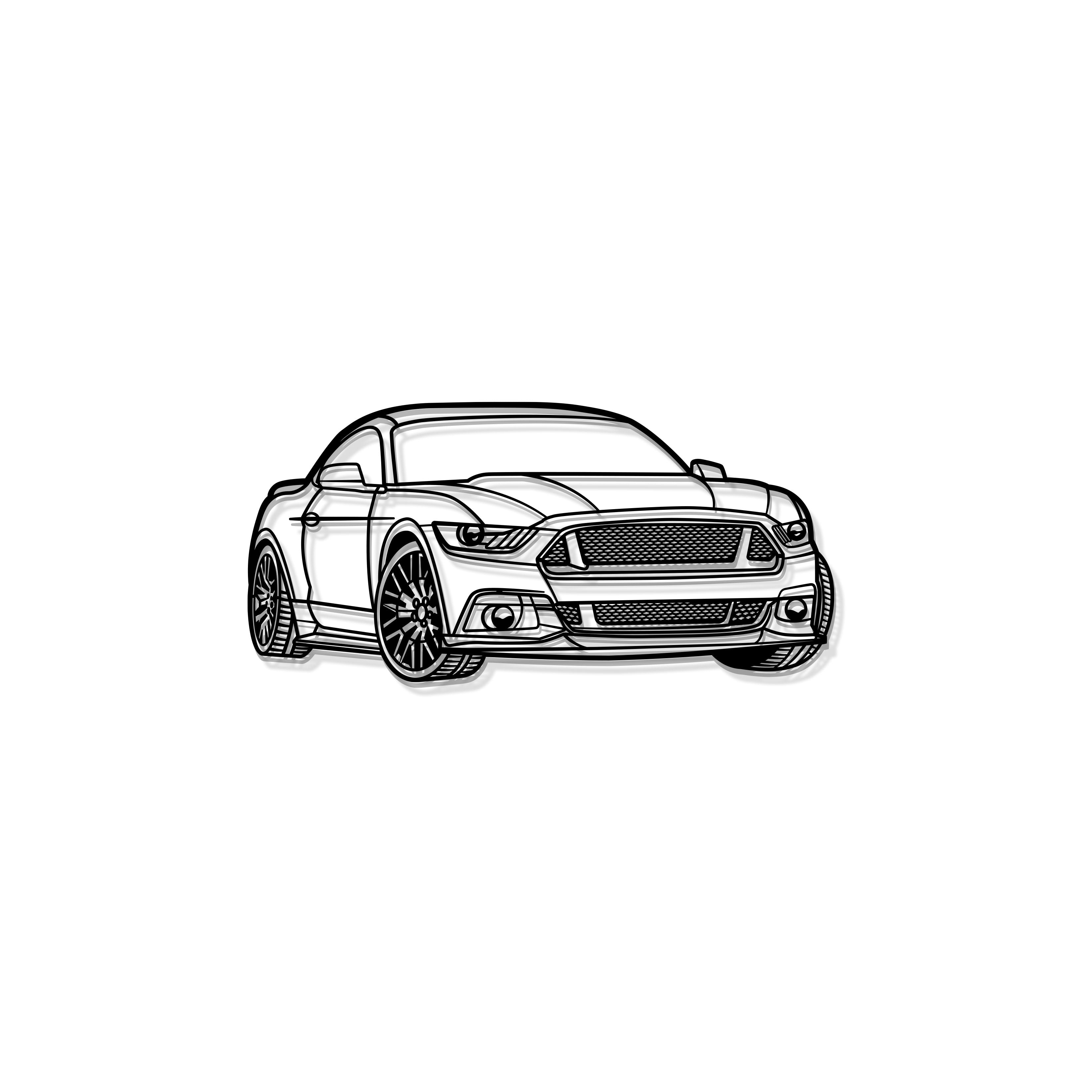 2015 Mustang GT Perspective Metal Car Wall Art - MT1268