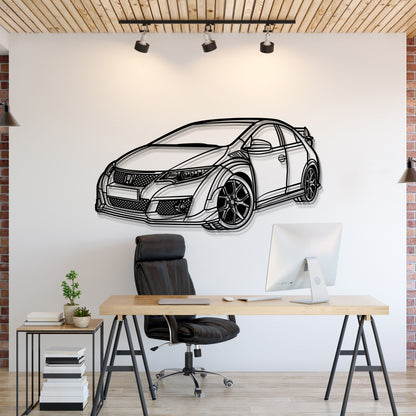 2015 Civic Type-R FK2 Perspective Metal Car Wall Art - MT1164
