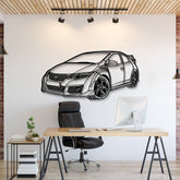 2015 Civic Type-R FK2 Perspective Metal Car Wall Art - MT1164