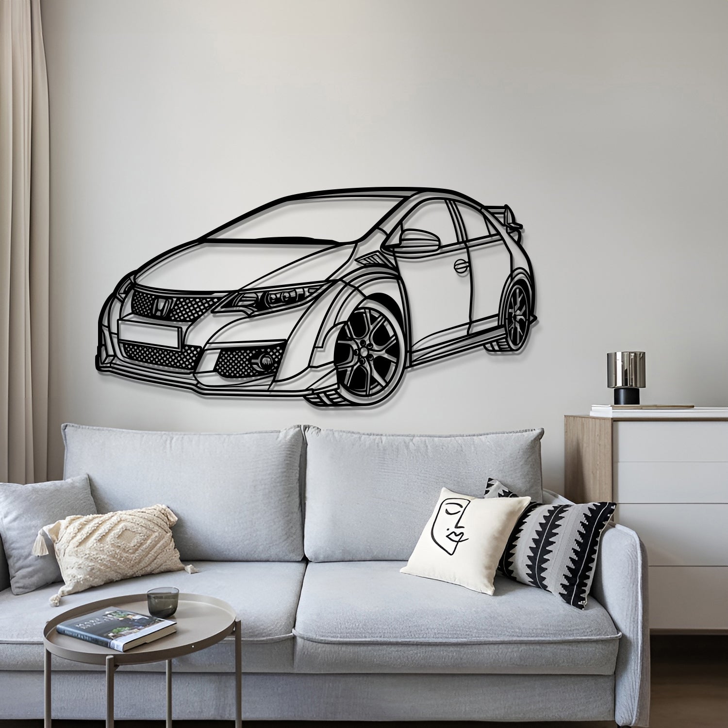 2015 Civic Type-R FK2 Perspective Metal Car Wall Art - MT1164