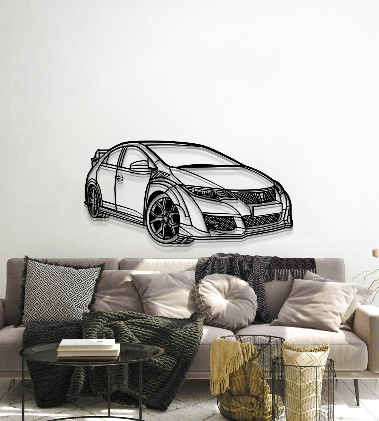 2015 Civic Type-R FK2 Perspective Metal Car Wall Art - MT1164