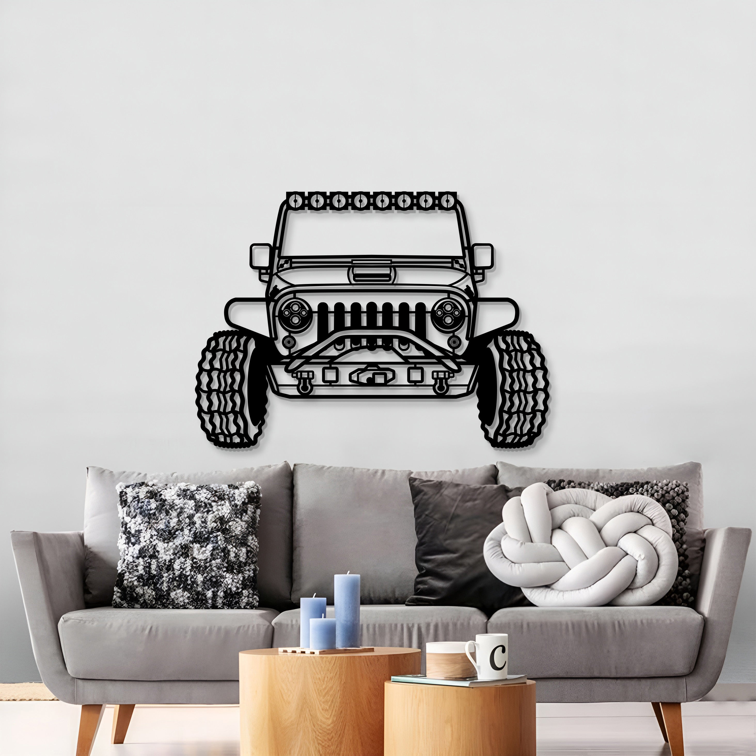 2015 Wrangler Custom Front View Metal Car Wall Art - MT1355