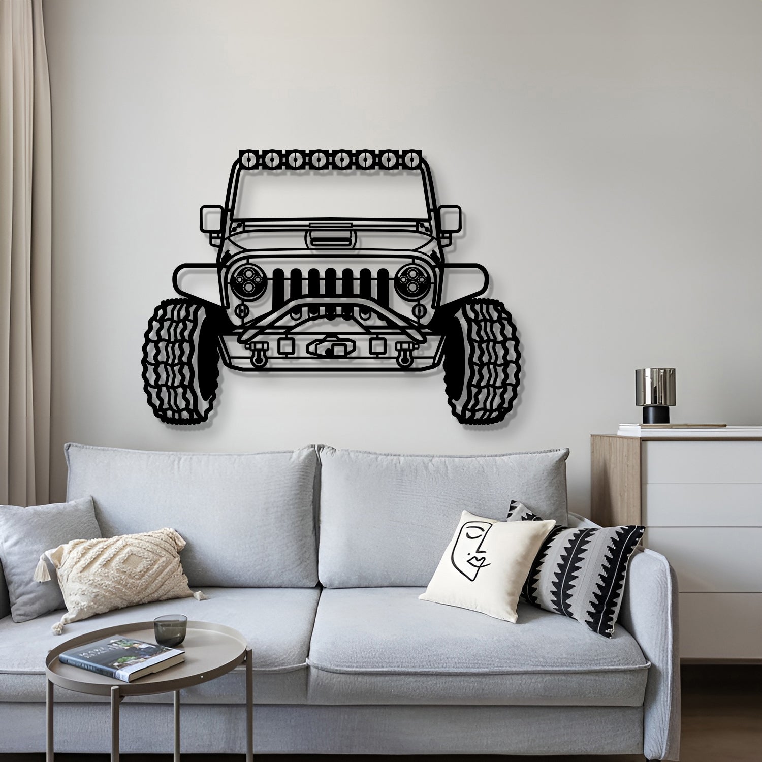 2015 Wrangler Custom Front View Metal Car Wall Art - MT1355