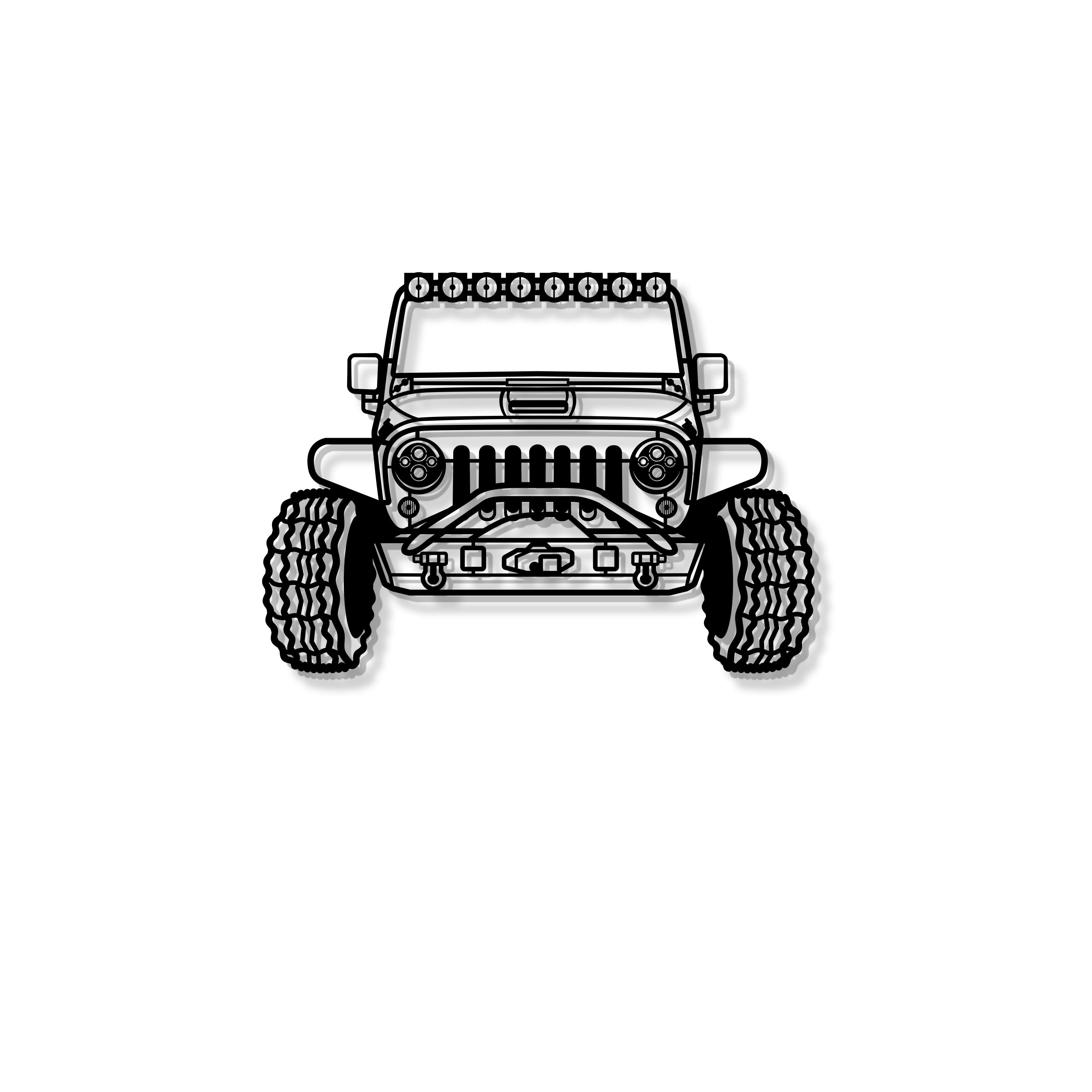 2015 Wrangler Custom Front View Metal Car Wall Art - MT1355