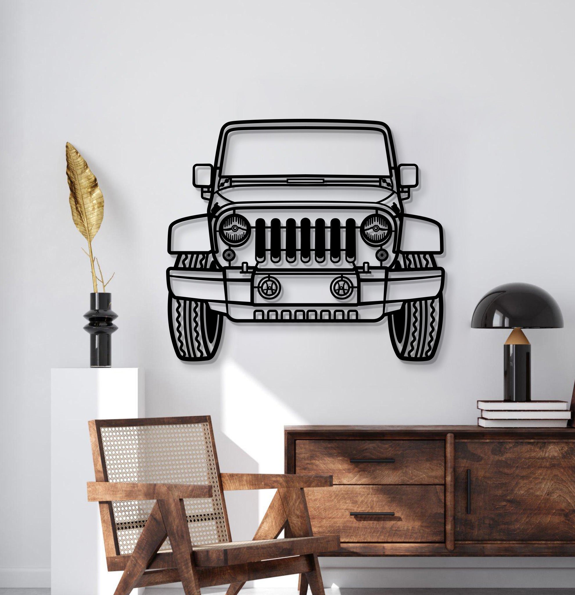 2015 Wrangler Front View Metal Car Wall Art - MT1356