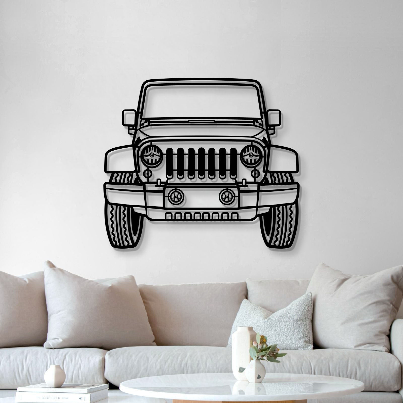 2015 Wrangler Front View Metal Car Wall Art - MT1356