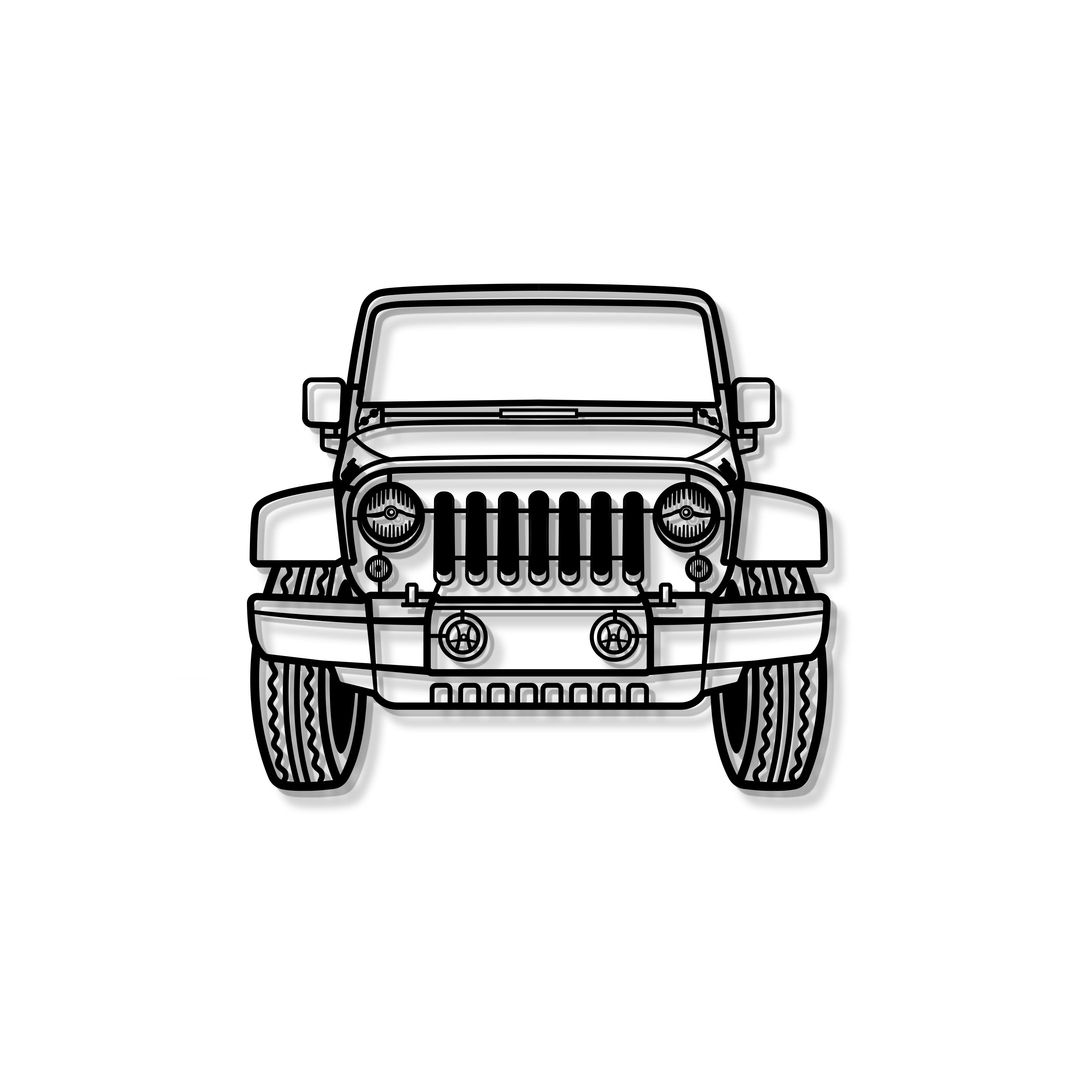 2015 Wrangler Front View Metal Car Wall Art - MT1356