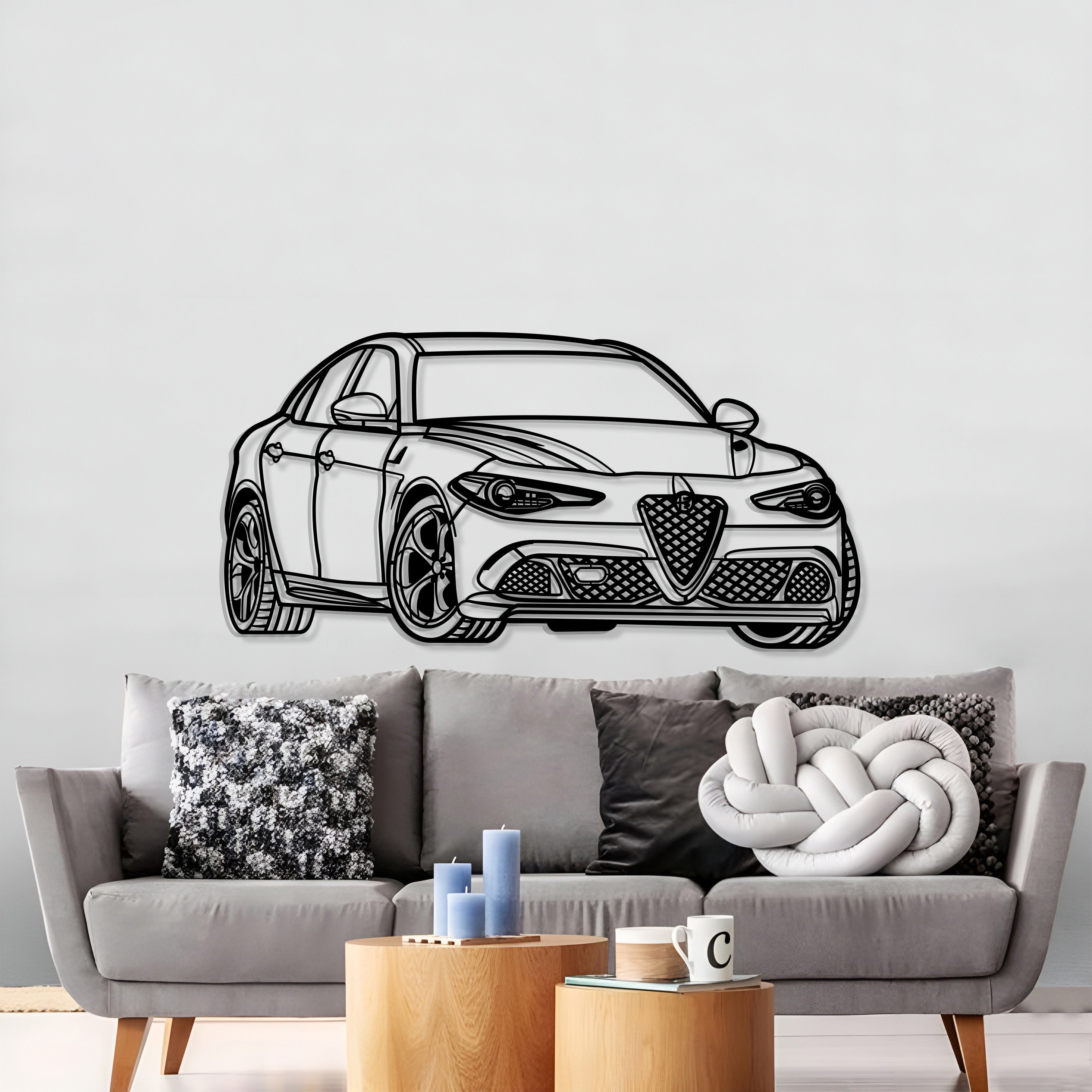 Guılıa Quadrıfoglıo Perspective Metal Car Wall Art - MT1237