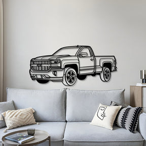 2016 Silverado 1500 Regular CAB Perspective Metal Car Wall Art - MT1153
