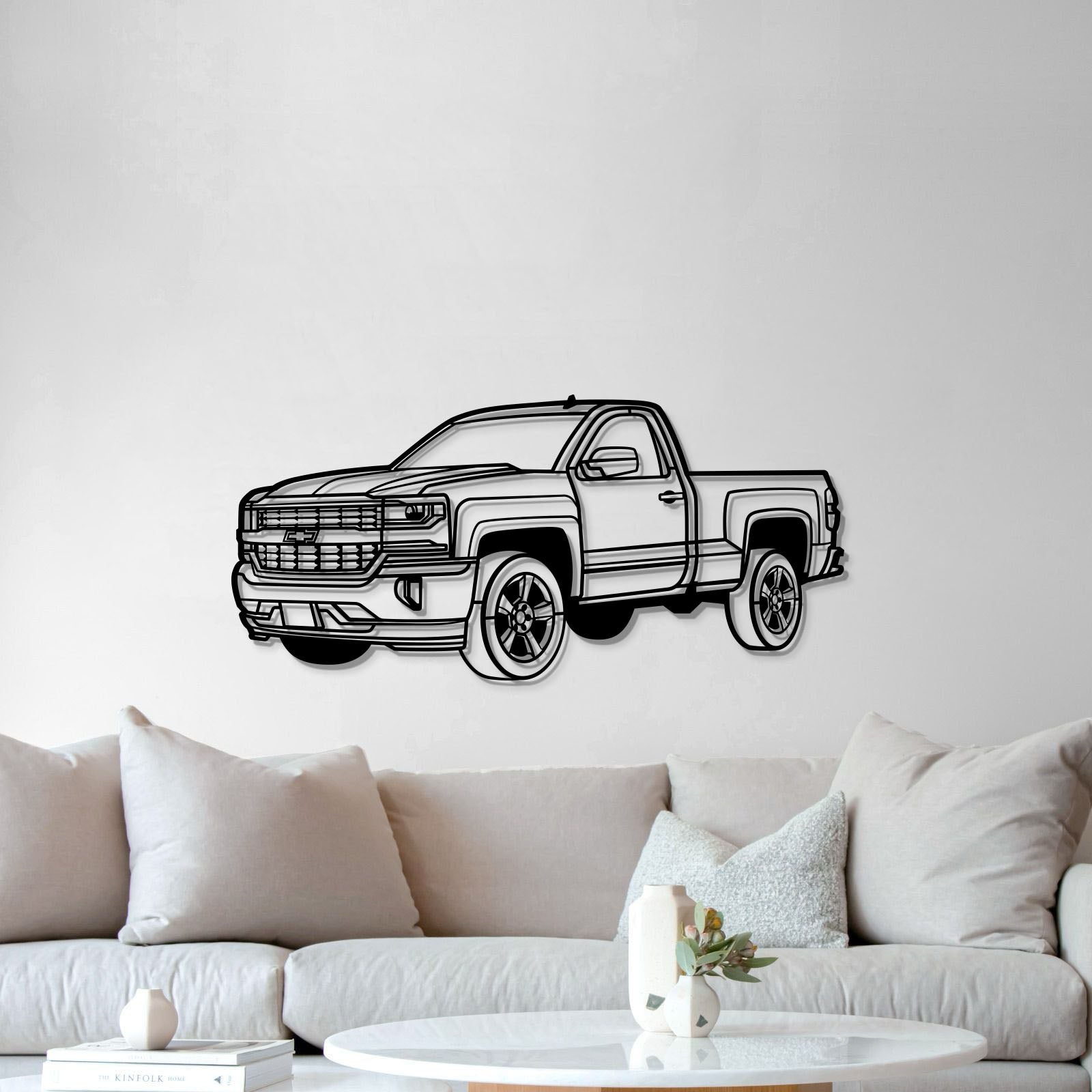 2016 Silverado 1500 Regular CAB Perspective Metal Car Wall Art - MT1153