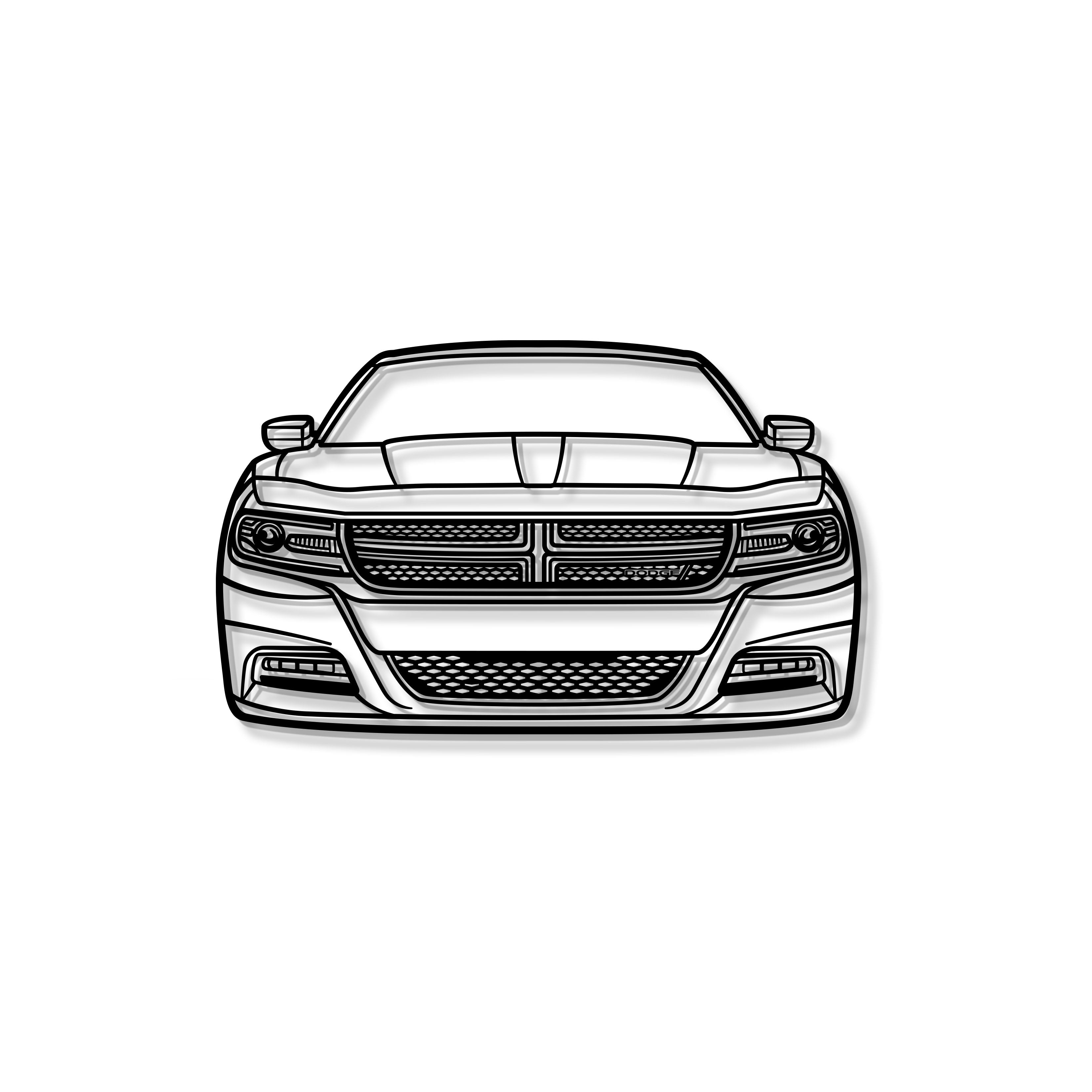 2016 Charger Front View Metal Car Wall Art - MT1340