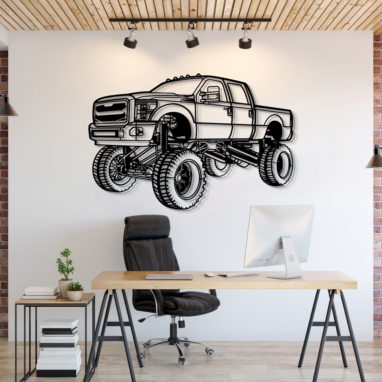 2016 F-250 4X4 Perspective Metal Car Wall Art - MT1269