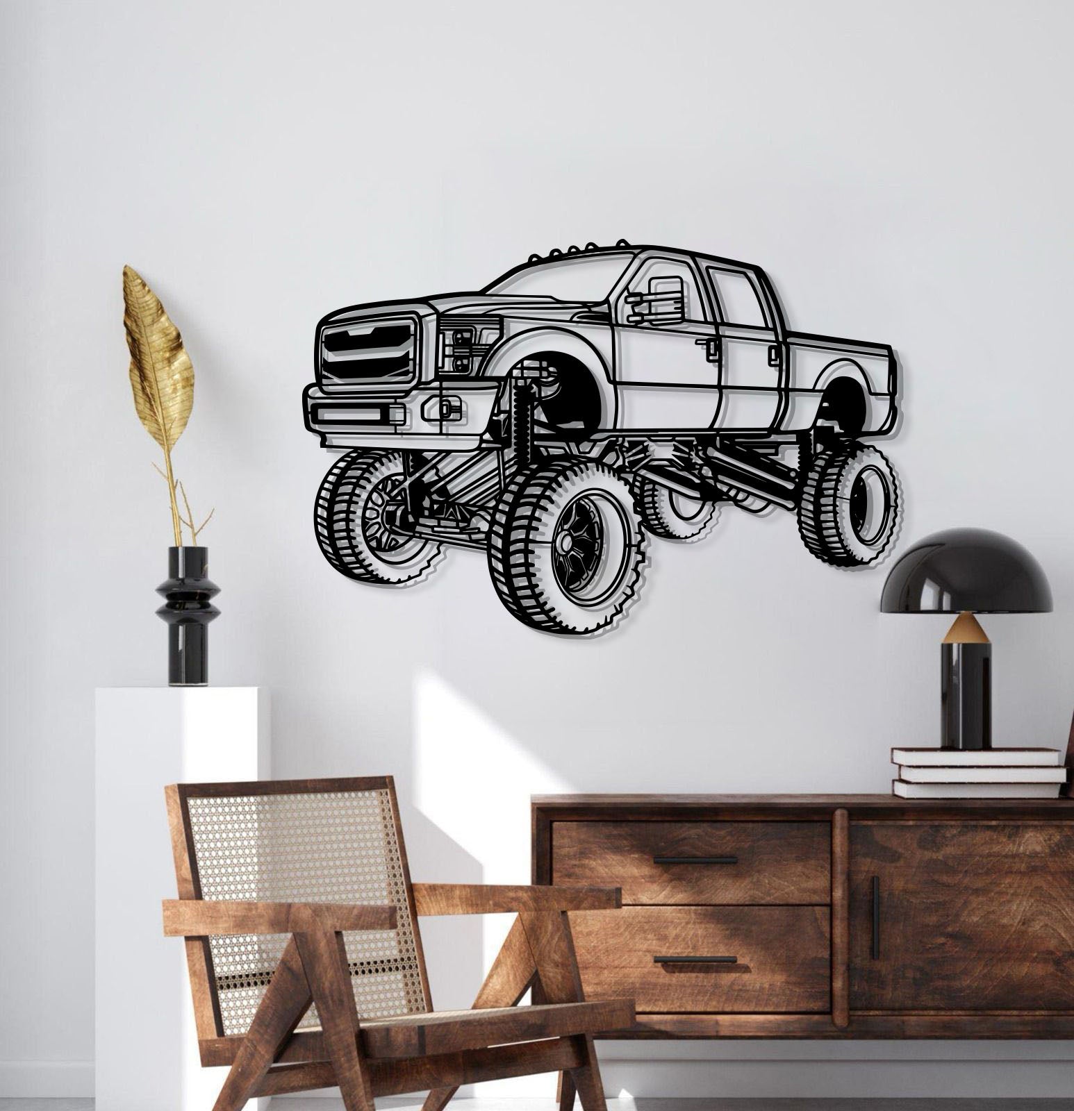 2016 F-250 4X4 Perspective Metal Car Wall Art - MT1269