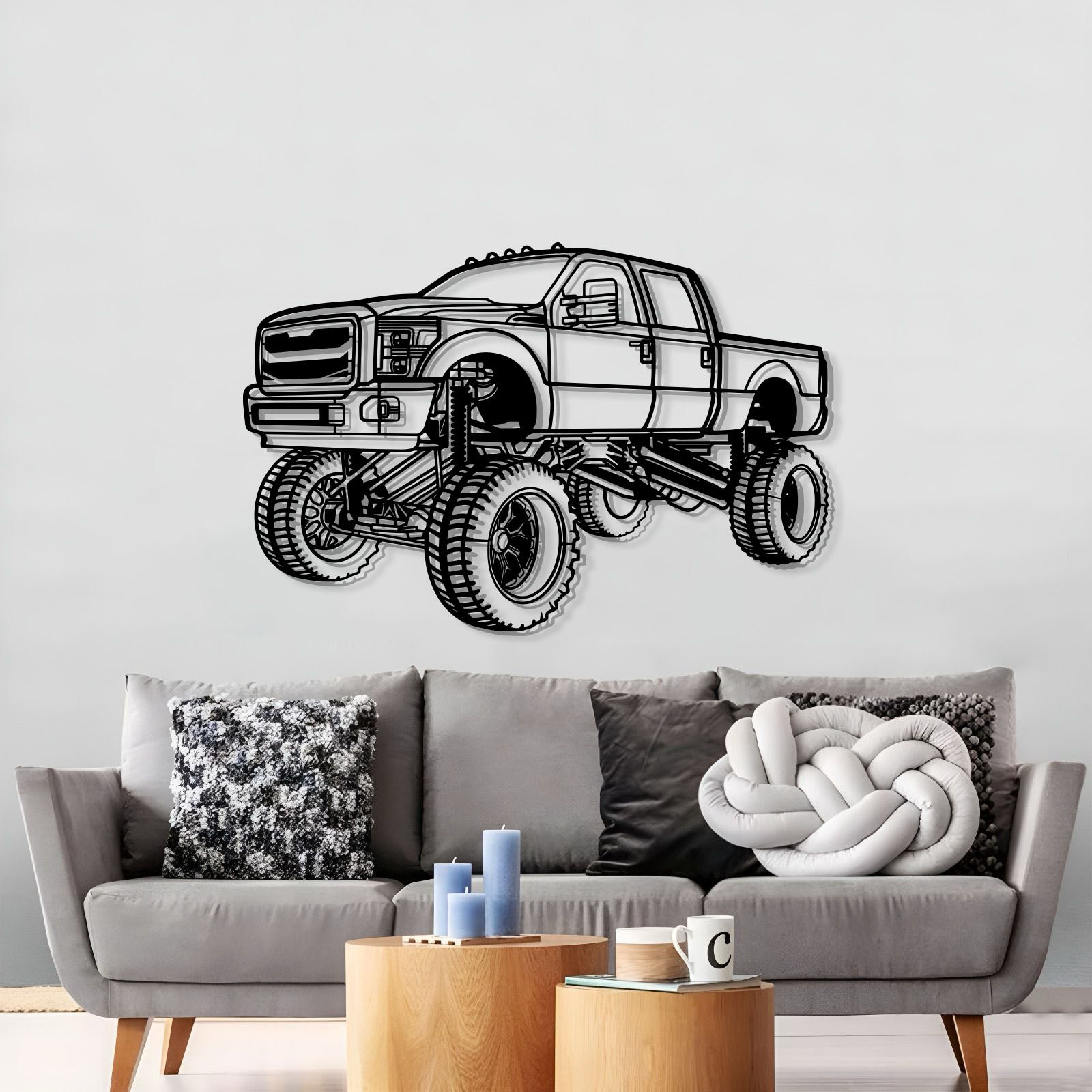 2016 F-250 4X4 Perspective Metal Car Wall Art - MT1269