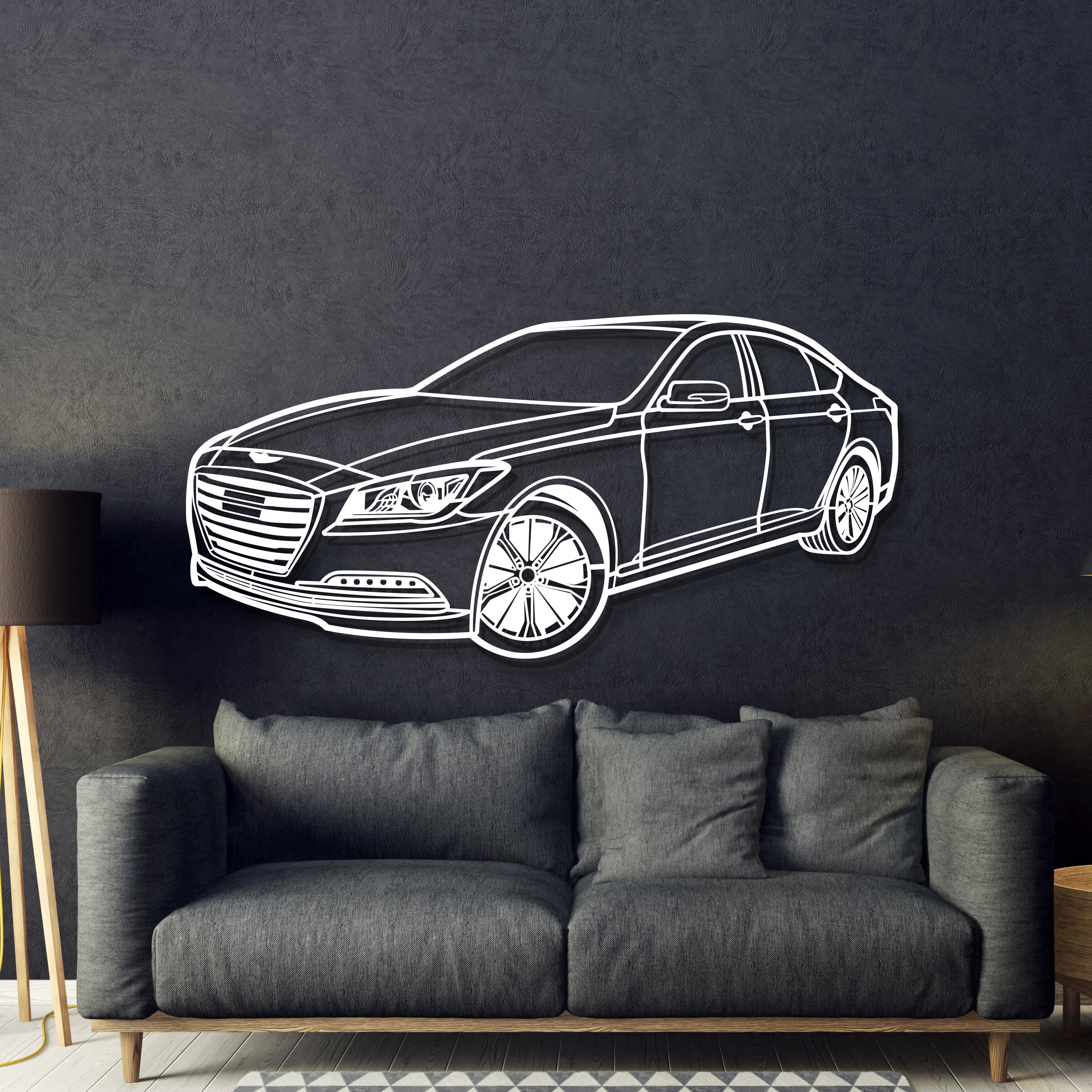 2016 Genesis 3.1 Liter Perspective Metal Car Wall Art - MT1314