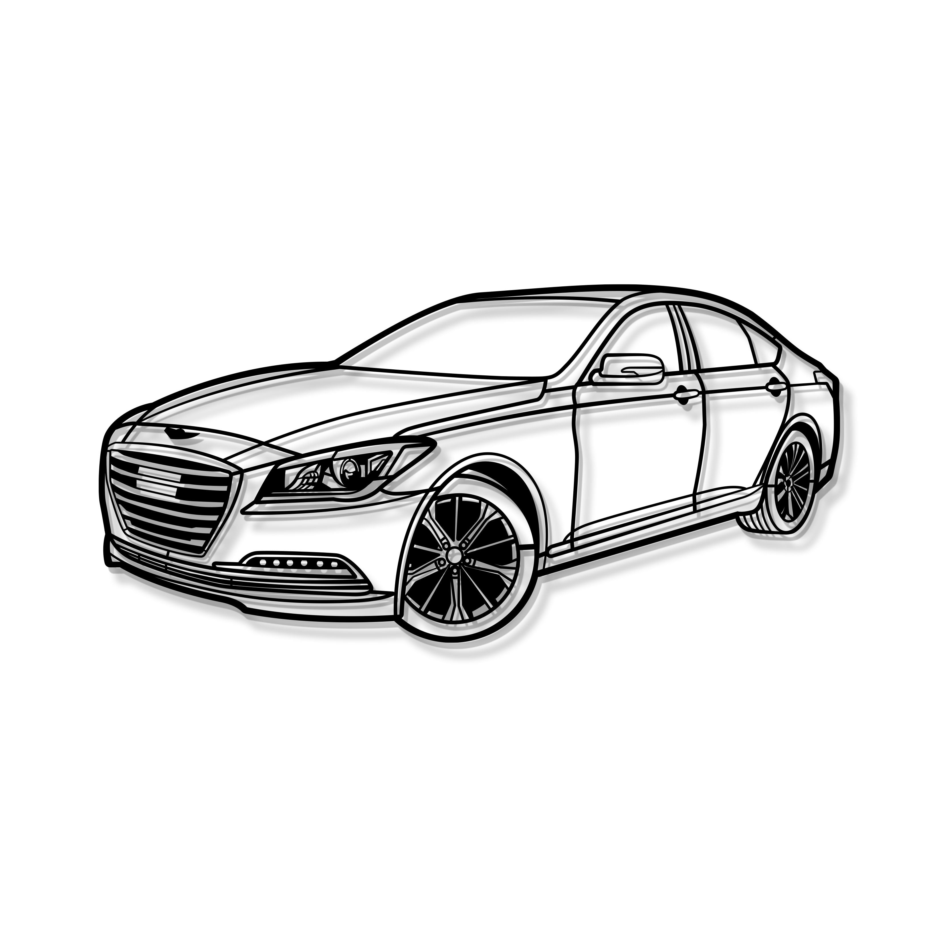 2016 Genesis 3.1 Liter Perspective Metal Car Wall Art - MT1314