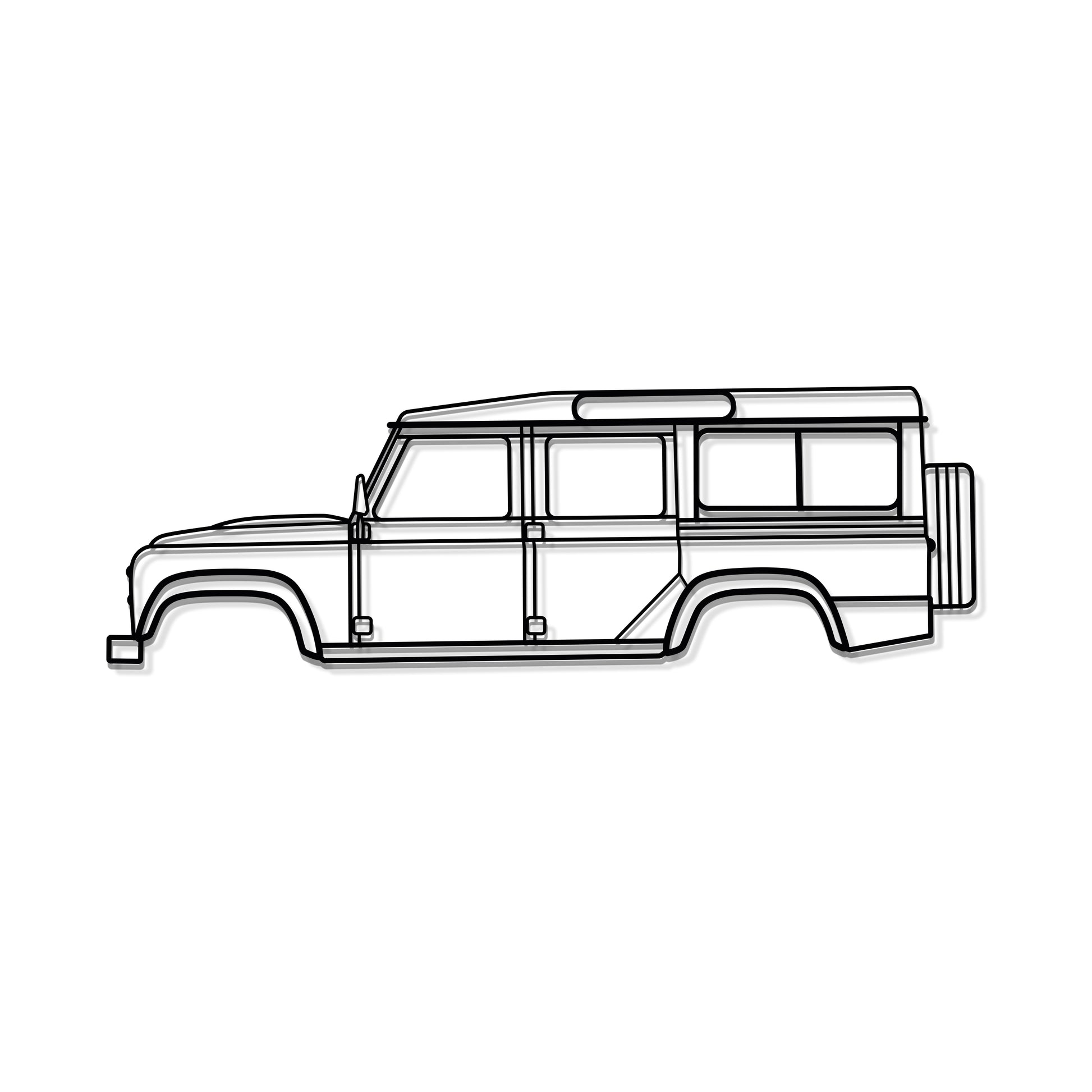 Industrial Style 2016 Land Rover Defender 110 Metal Wall Decor Minimalist Silhouette