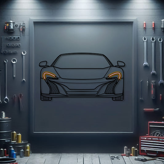McLaren 650S 2016 front silhouette neon wall art – ready-to-hang supercar décor for garage, office, or living space