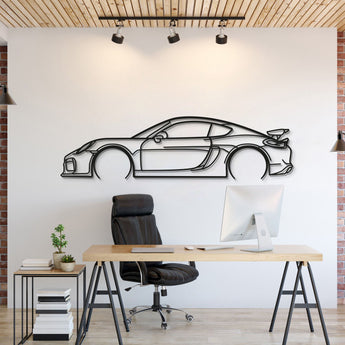 2016 Porsche Cayman GT4 981 metal car wall art silhouette for garage décor