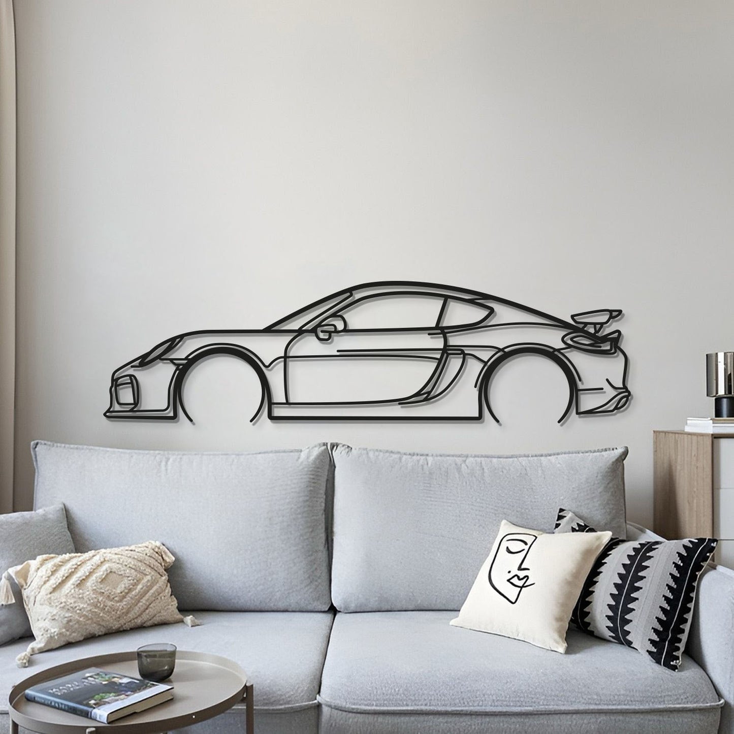 Classic Porsche Cayman GT4 981 metal wall decoration for automotive collectors