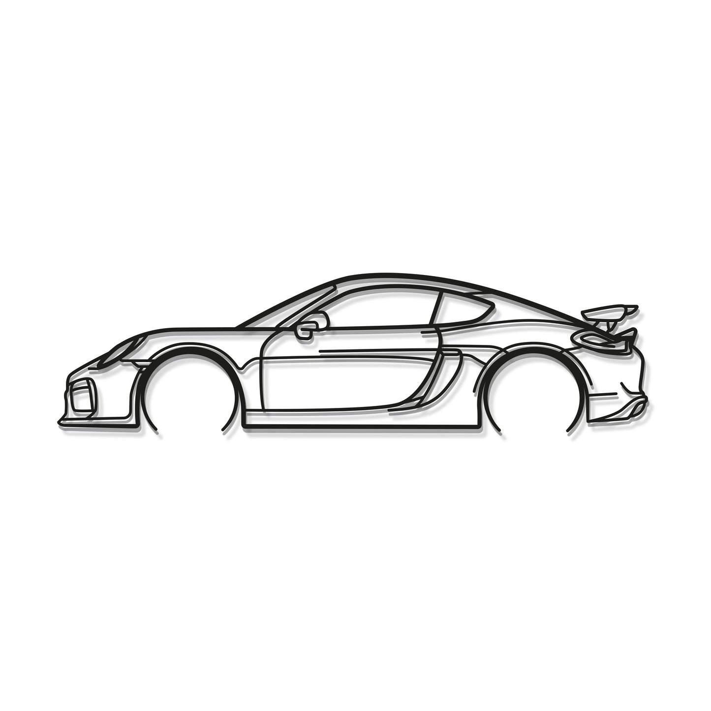 Laser cut steel Porsche Cayman GT4 981 wall art perfect for track enthusiasts