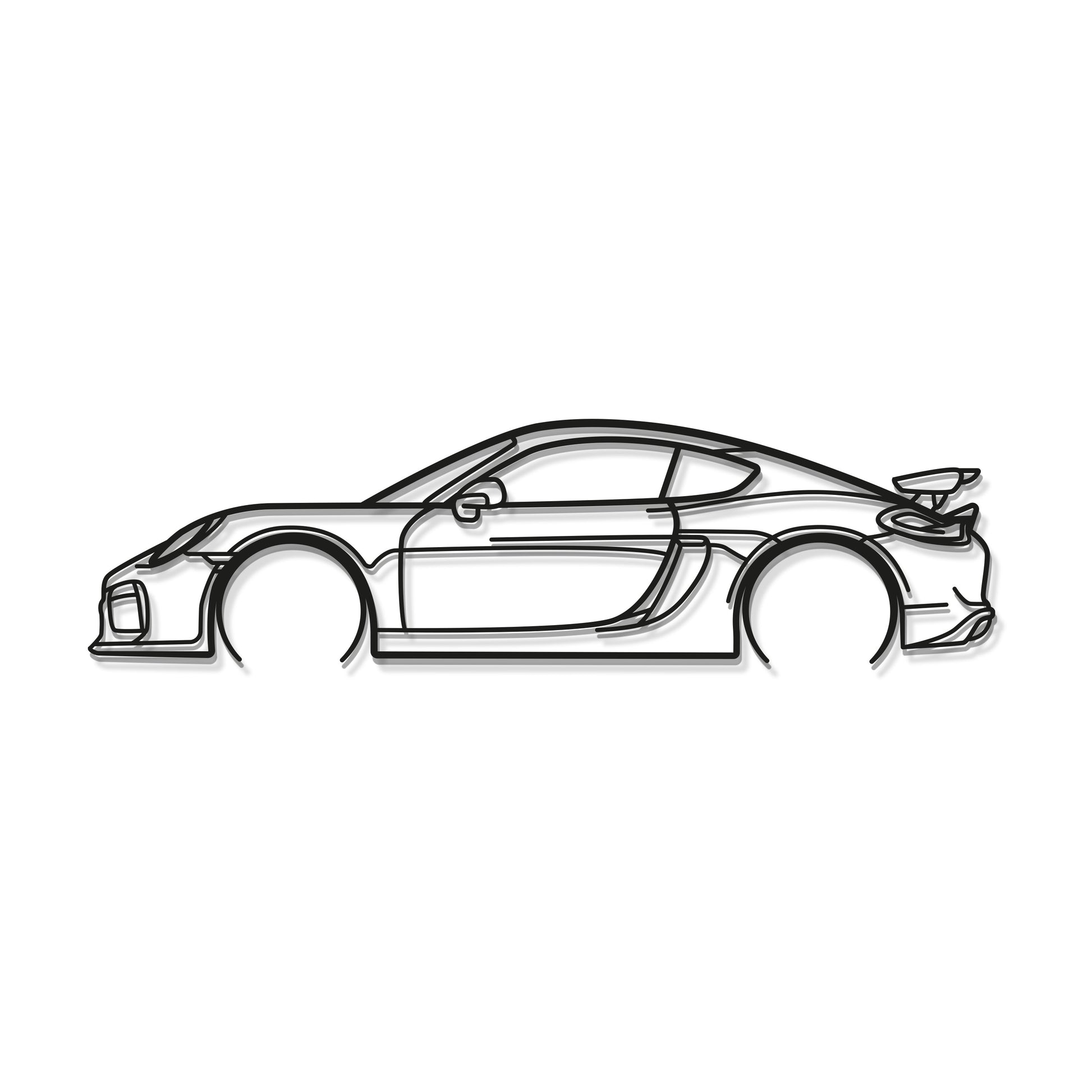 Laser cut steel Porsche Cayman GT4 981 wall art perfect for track enthusiasts