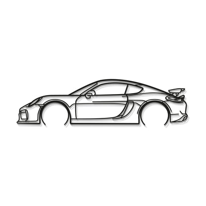 Laser cut steel Porsche Cayman GT4 981 wall art perfect for track enthusiasts