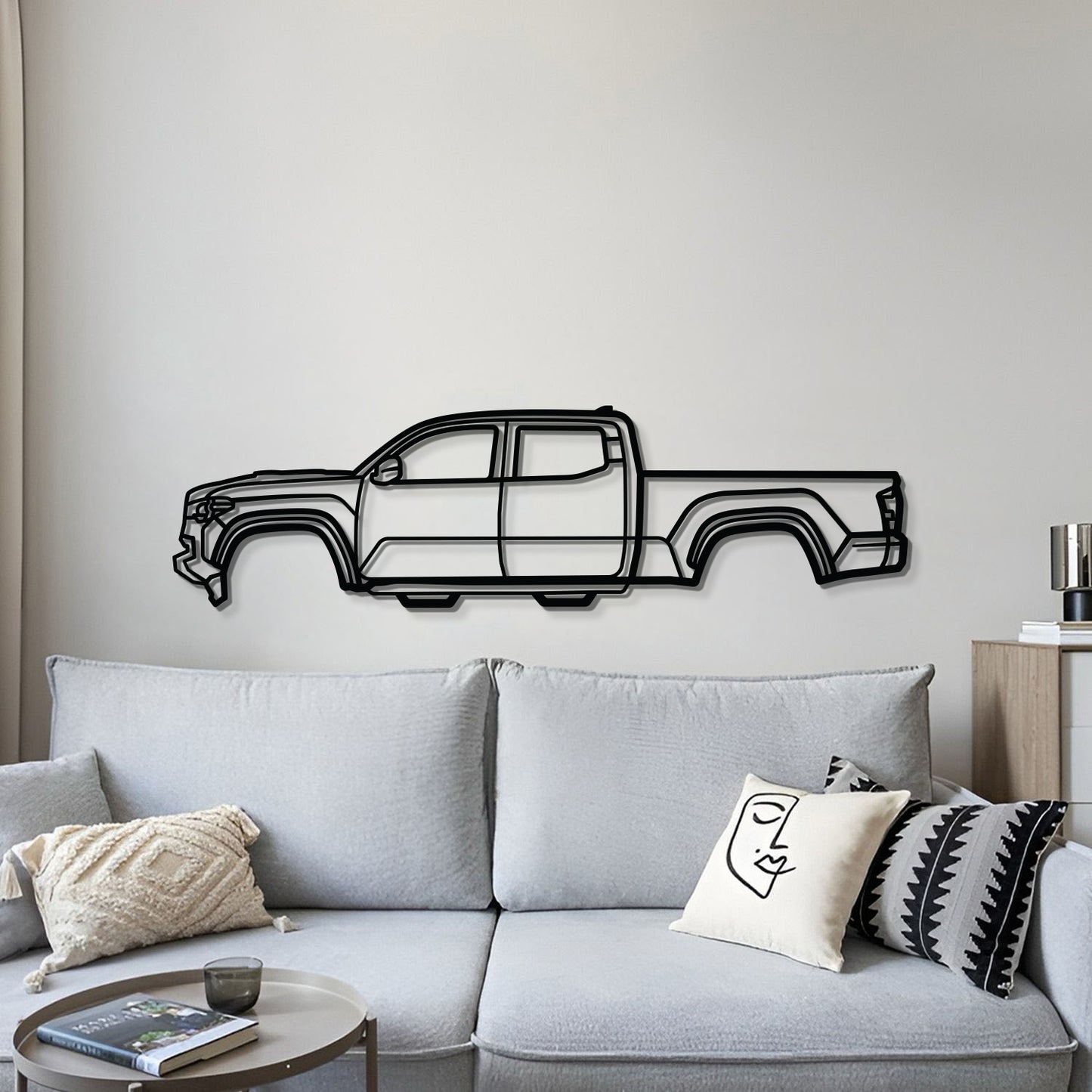 Toyota Tacoma 3rd Gen 2016 Minimalist Metal Wall Art for Garage