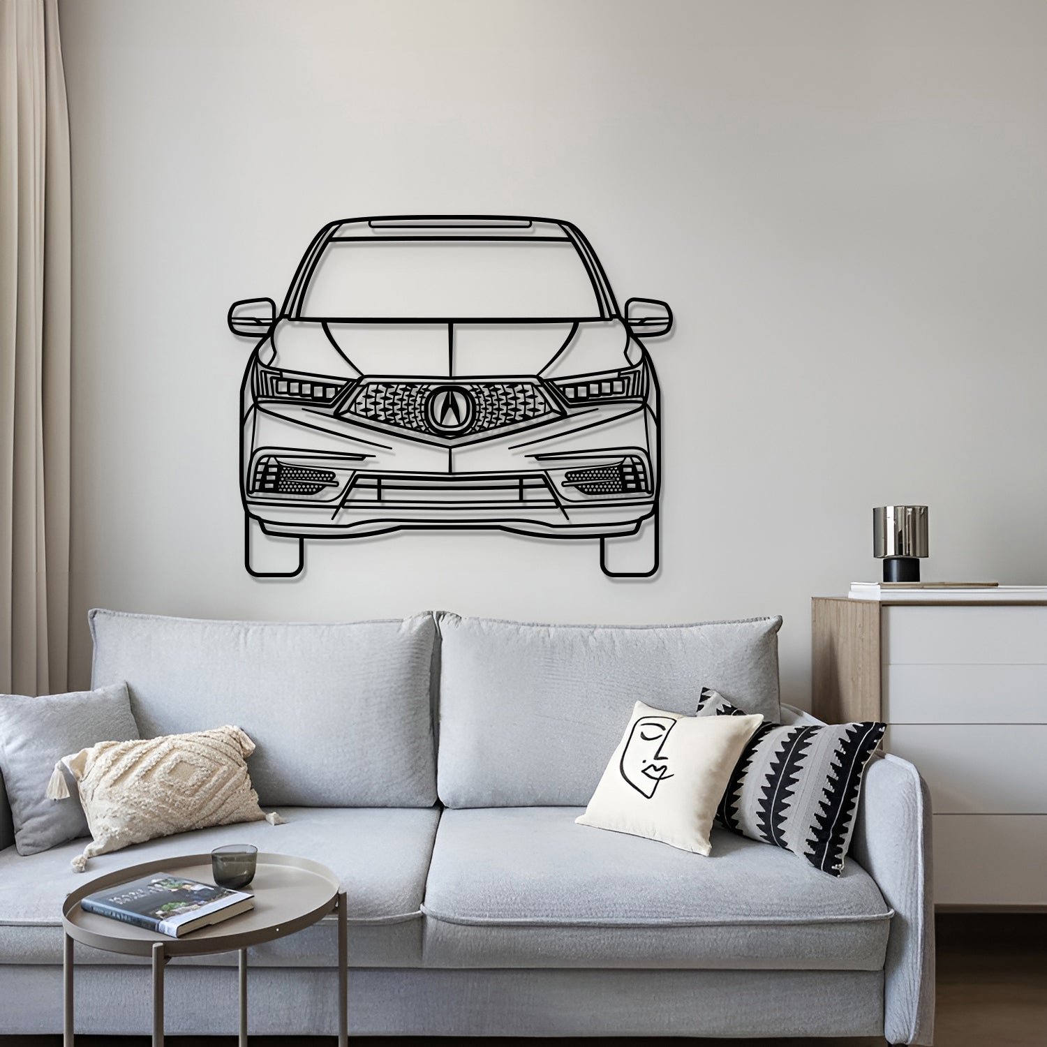 2017 MDX Front View Metal Car Wall Art - MT1320