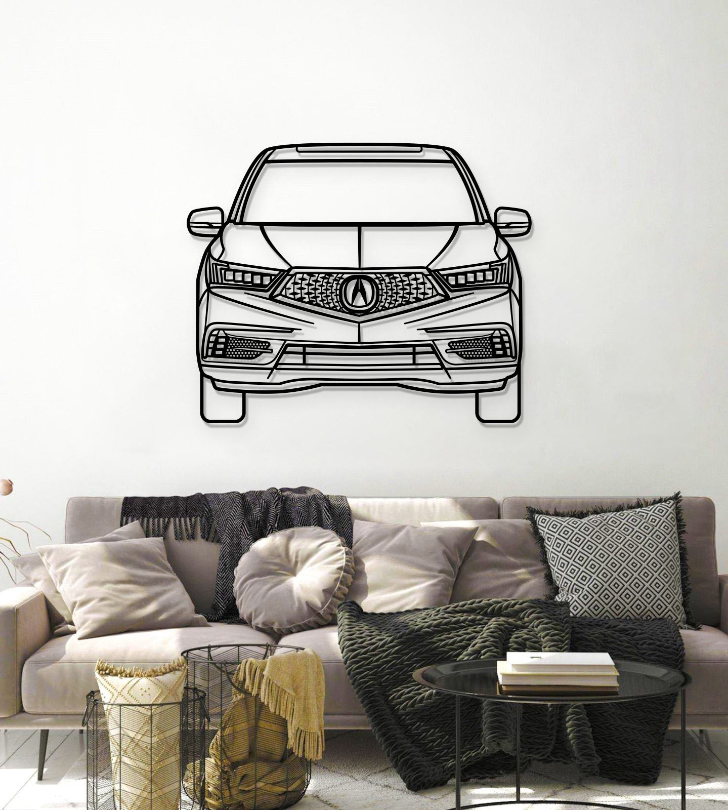 2017 MDX Front View Metal Car Wall Art - MT1320